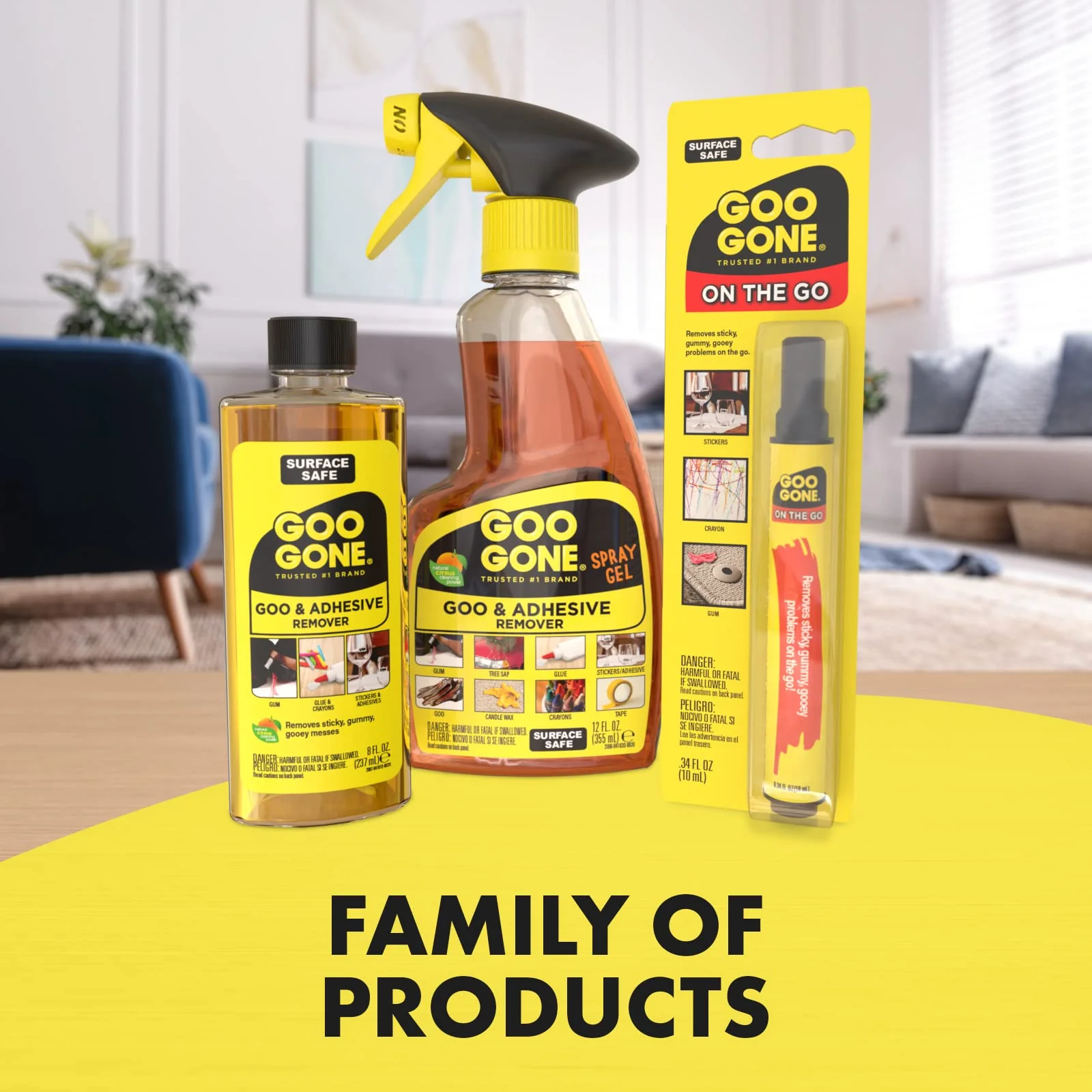 Goo Gone Adhesive Remover - 2 Pack - 8 Ounce - Surface Safe Adhesive Remover Safely Removes Stickers Labels Decals Residue Tape Chewing Gum Grease Tar Crayon Glue - Image 2