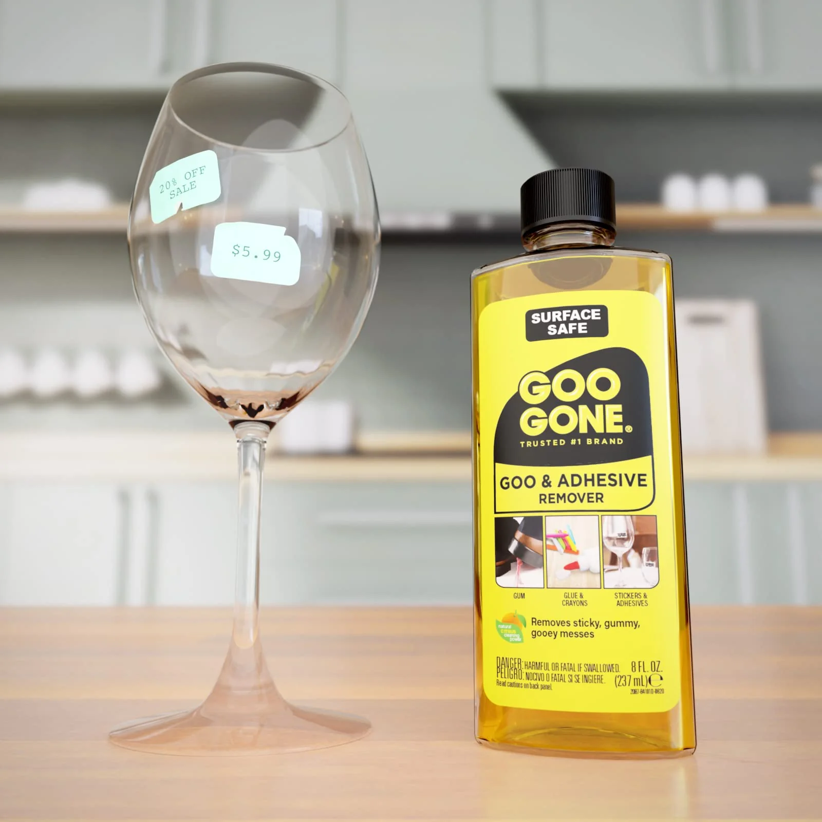 Goo Gone Adhesive Remover - 2 Pack - 8 Ounce - Surface Safe Adhesive Remover Safely Removes Stickers Labels Decals Residue Tape Chewing Gum Grease Tar Crayon Glue - Image 4
