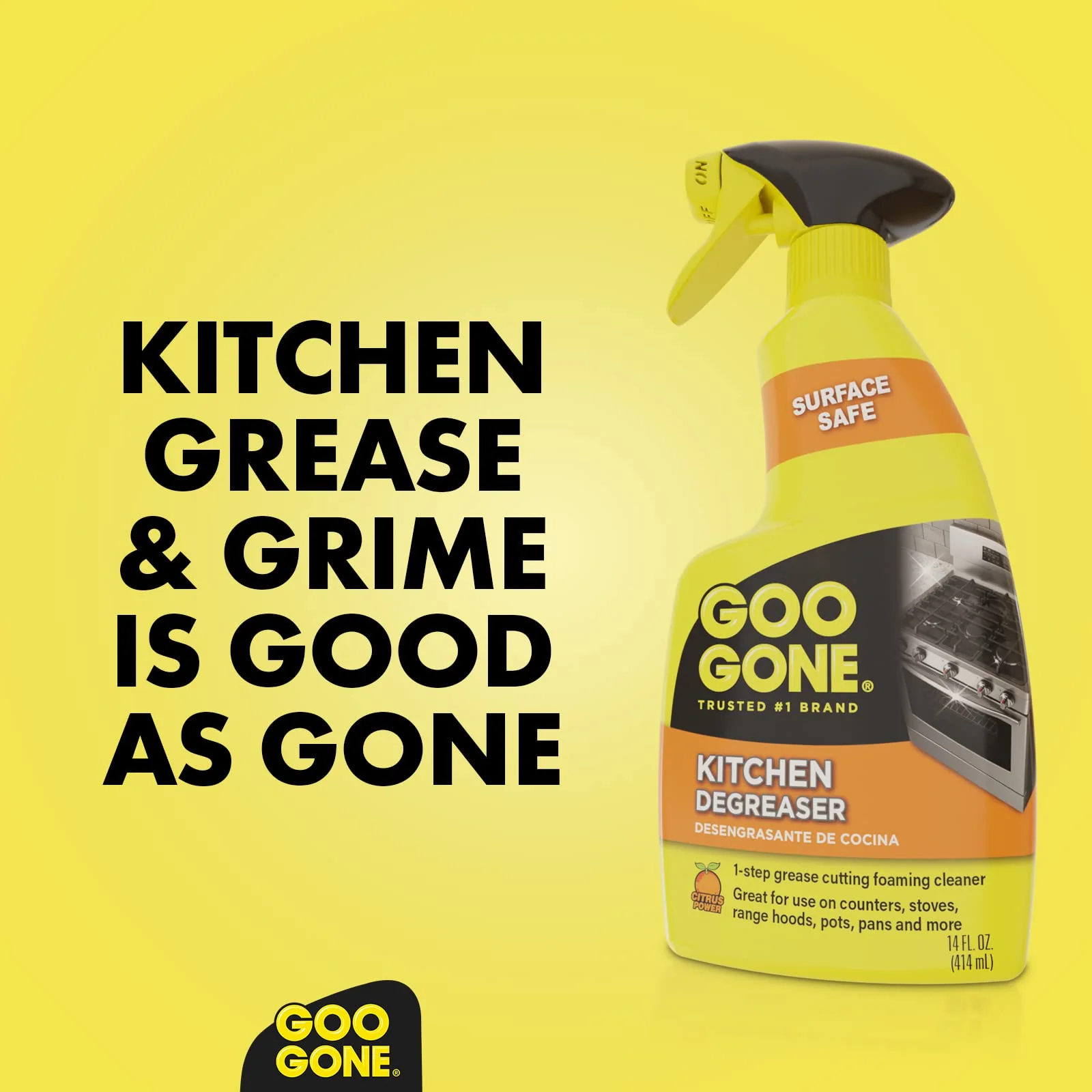 Goo Gone Foaming Kitchen Degreaser- Removes Baked-On Food, Grease, Splatter and Grime, 2 PACK 28 oz - Image 2