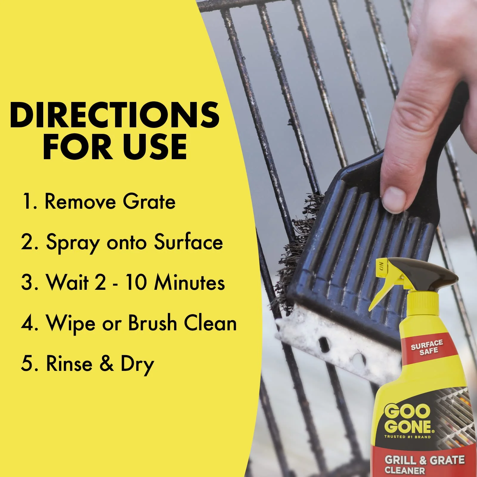 Goo Gone Grill and Grate Cleaner Spray (2 Pack) Cleans and Degreases BBQ Cooking Grates and Racks, Pellet and Electric Smokers- 24 Ounce - Image 4