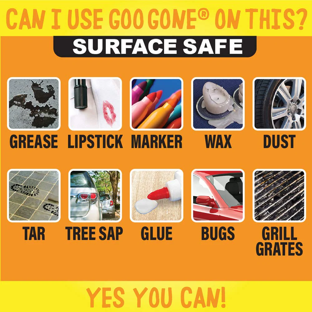 Goo Gone Spray Adhesive Remover Gel, 6 Pack, Removes Glue, Stickers, Tape Residue, Grease, Gum & Wax, Adhesive Spray with Citrus Cleaning Power for Hard Surfaces, Carpets & Fabrics - Image 3