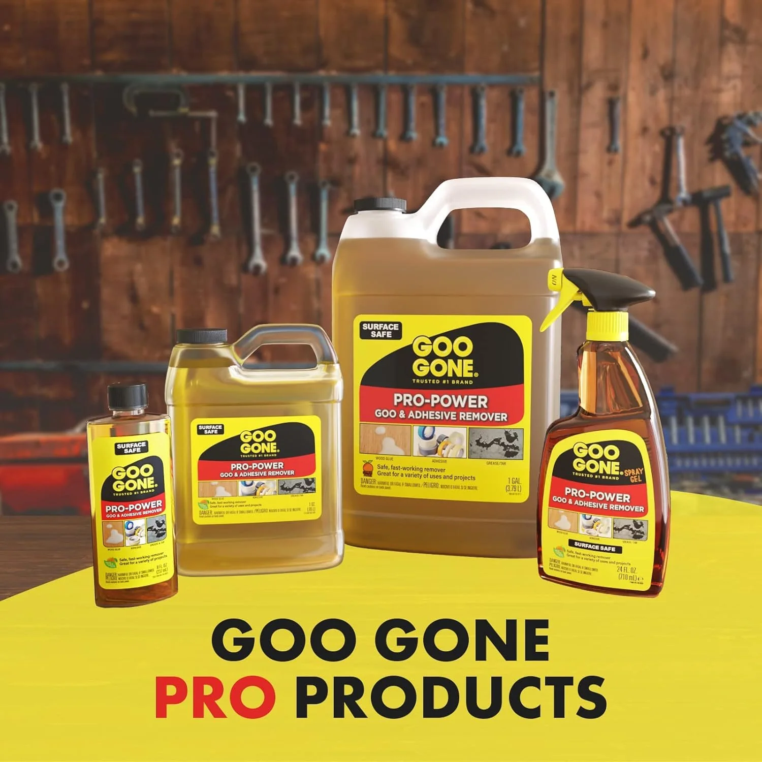 Goo Gone Spray Pro-Power Adhesive Remover with Scraper, Professional Strength, Easily Removes Wood Glue, Grease, Tar, Stickers, Goos, Wet Paint & Grime, Surface Safe, Fast Working, 16 Fl Oz - Image 3
