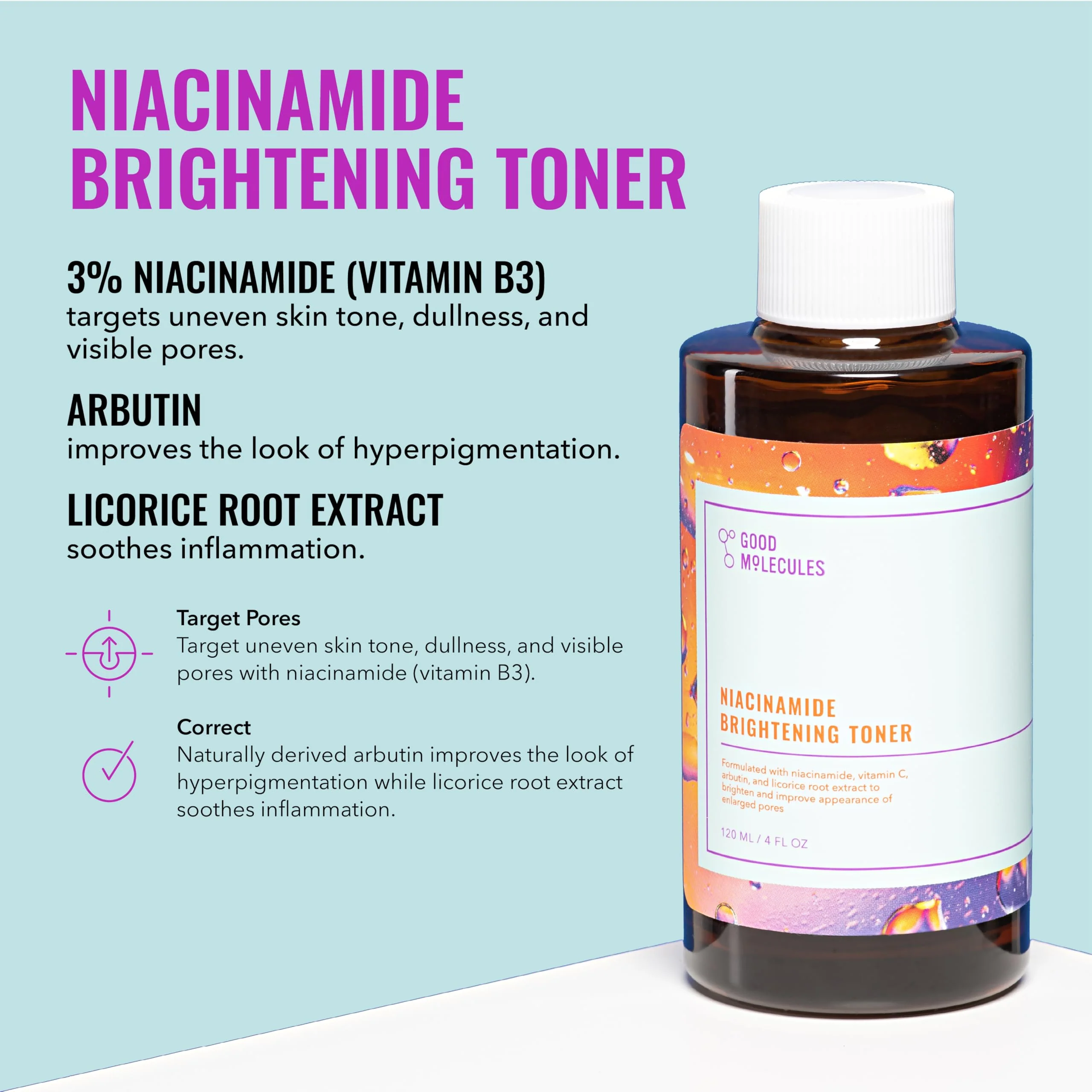 Good Molecules Cleanse, Tone & Moisturize Skincare Set – Hydrating Facial Cleansing Gel (200ml), Niacinamide Brightening Toner (120ml) & Lightweight Daily Moisturizer (100ml) - Image 4