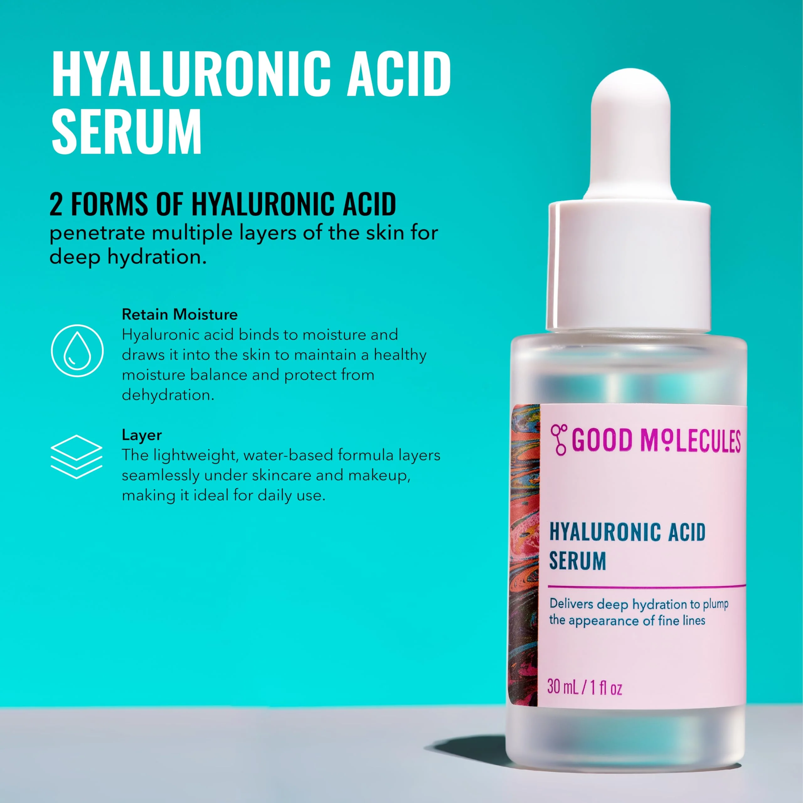 Good Molecules Hyaluronic Acid Serum and Sakura Essence Duo, Hydrating Skincare Set, 30ml Serum with 100ml Boosting Essence, All Skin Types - Image 3