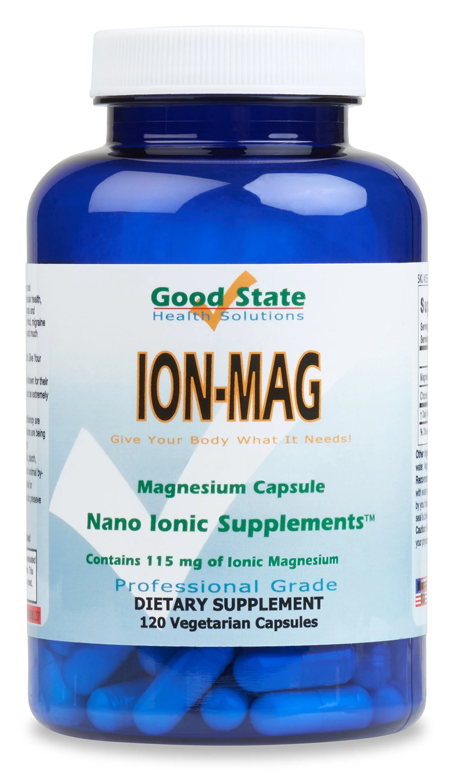 Good State ION-MAG - Ionic Magnesium Capsules - (115 mg Each Serving) (120 Veggie Capsules) - Image 2