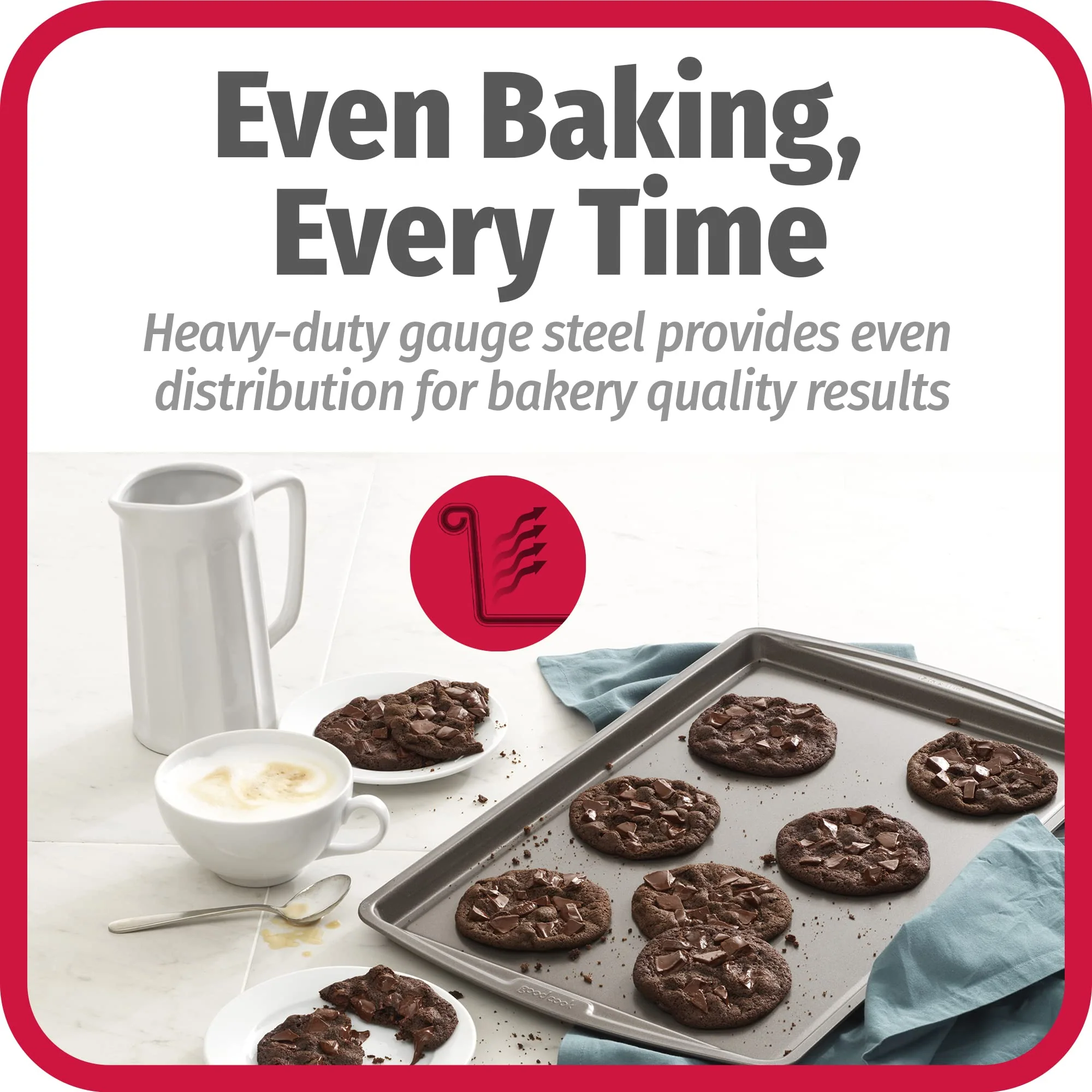 GoodCook AirPerfect Non-Stick 17” X 11" Cookie Sheet Set , Homemade, Frozen & Leftover Slices, Set of 2 - Image 5