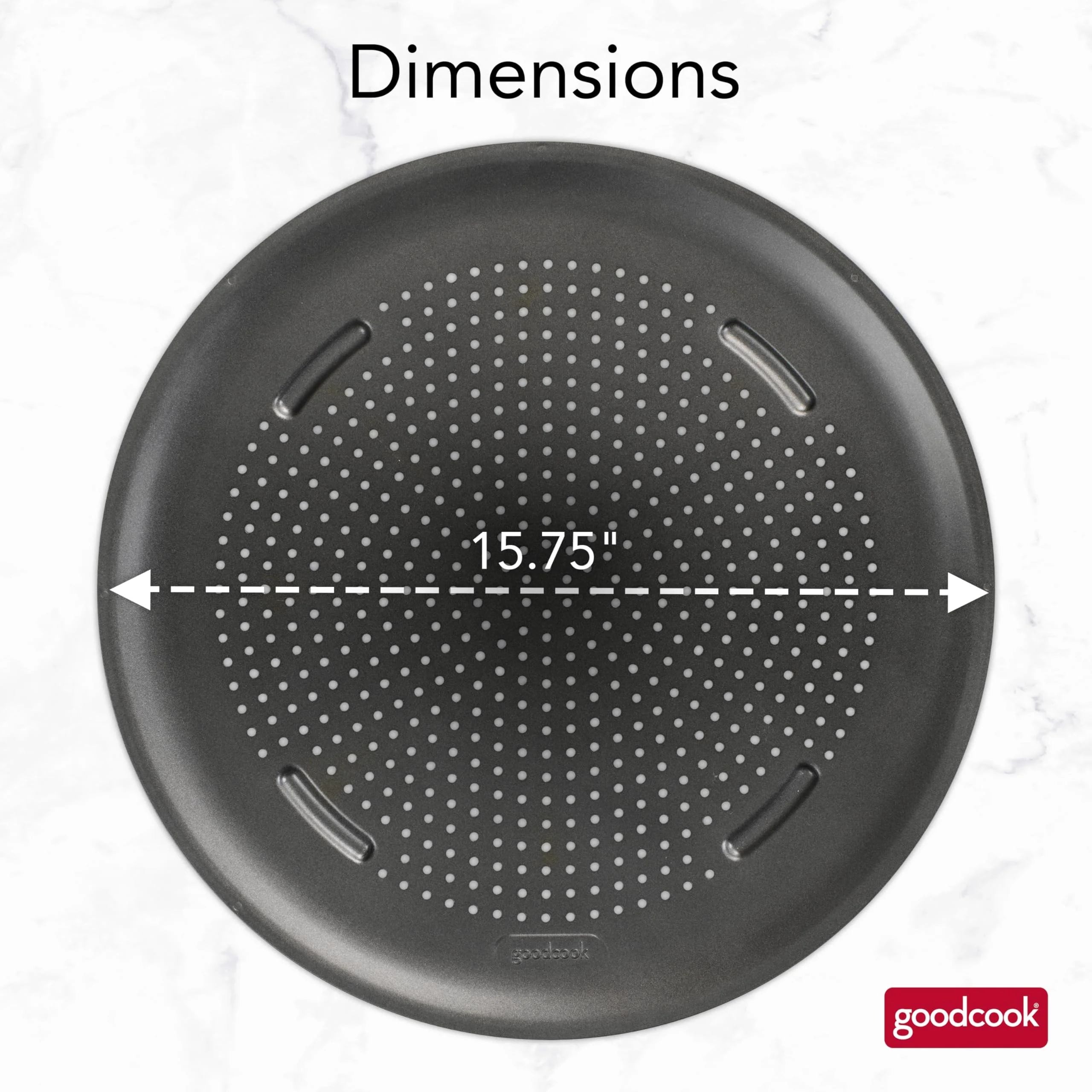 GoodCook AirPerfect Nonstick 16” Pizza Pan – Pizza Tray for Oven, Perforated Round Pizza Pan, Carbon Steel Baking Pan, Homemade, Frozen & Leftover Slices - Image 5