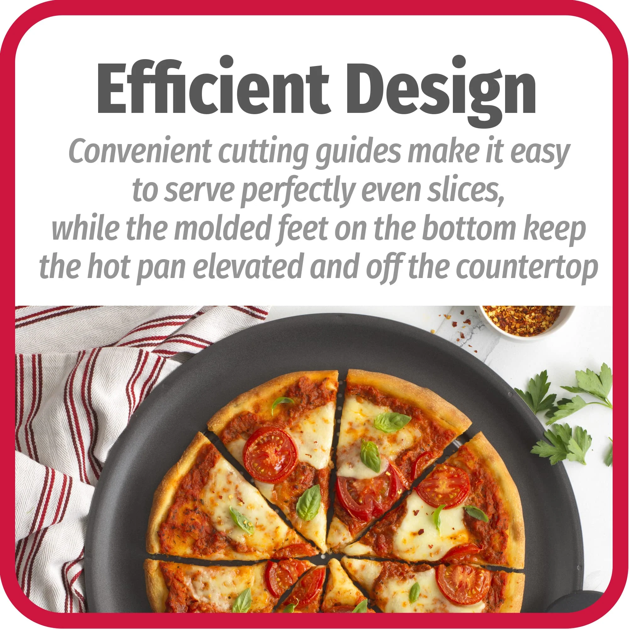 GoodCook AirPerfect Nonstick 16” Pizza Pan - Set of 2 - Pizza Trays for Oven, Perforated Round Pizza Pan, Carbon Steel Baking Pan, Homemade, Frozen & Leftover Slices - Image 2