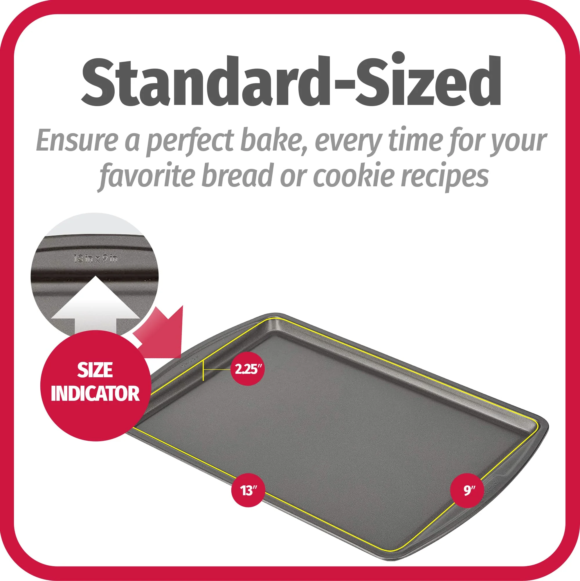 GoodCook Everyday Nonstick Carbon Steel 13” x 9” Baking Sheet Set, 3 Pack – Standard-Sized Carbon Steel Cooking Pans, Bakeware Set, Cookie Sheets for Baking, Oven Pan Set - Image 2