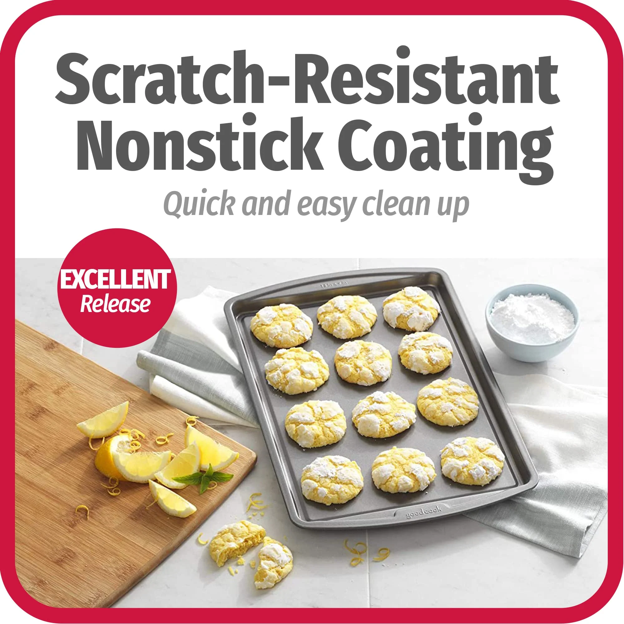 GoodCook Everyday Nonstick Carbon Steel 13” x 9” Baking Sheet Set, 3 Pack – Standard-Sized Carbon Steel Cooking Pans, Bakeware Set, Cookie Sheets for Baking, Oven Pan Set - Image 5