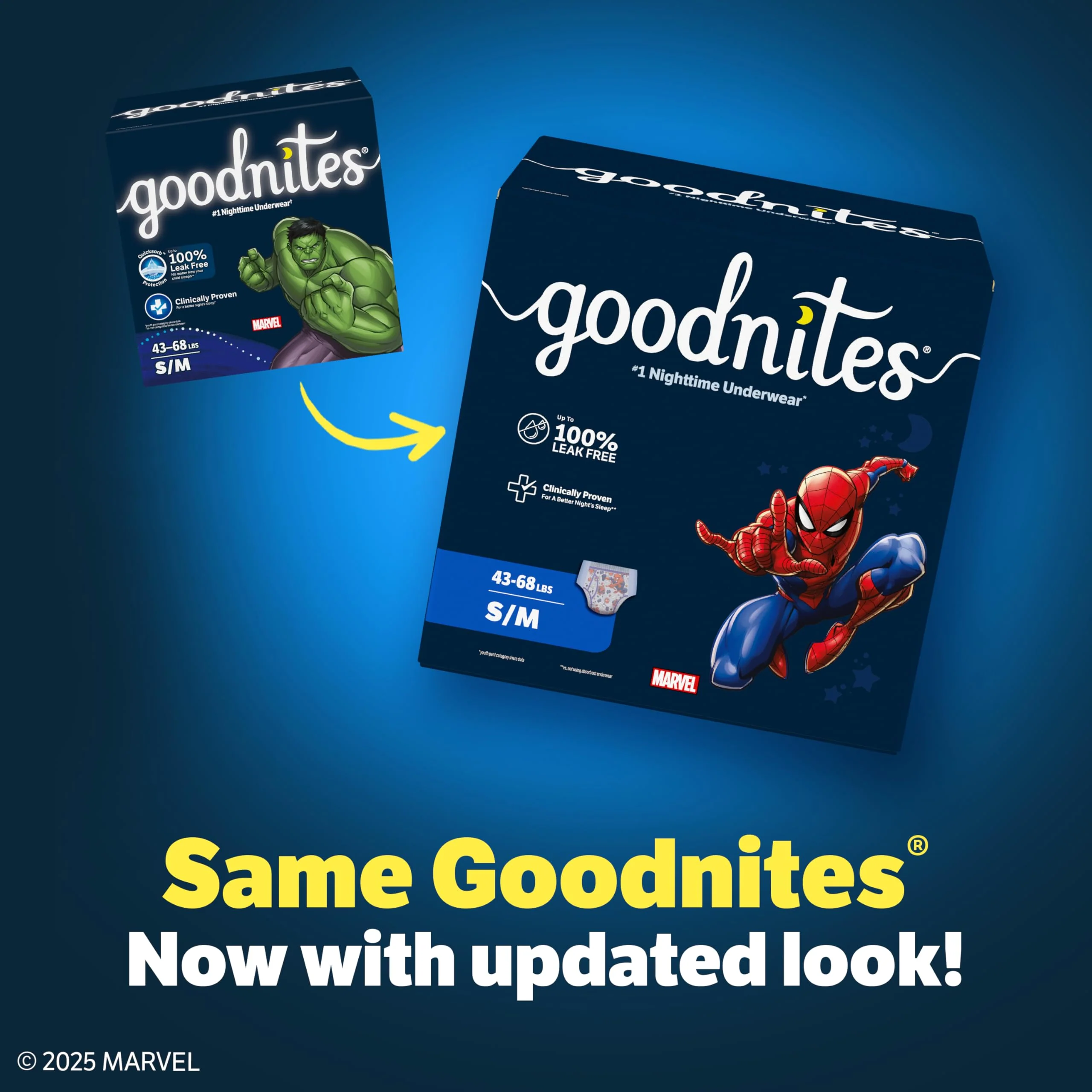 Goodnites Boys' Nighttime Bedwetting Underwear, Size S/M (43-68 lbs), 14 Ct, Packaging May Vary - Image 2