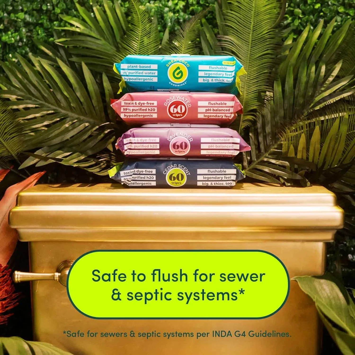 Goodwipes Flushable Butt Wipes Made with Vitamin E & Aloe - Soft & Gentle Wet Wipe Dispenser for Home Use, Septic & Sewer Safe - Largest Adult Toilet Towelettes - Variety Pack, 240 Count (4 Packs) - Image 7