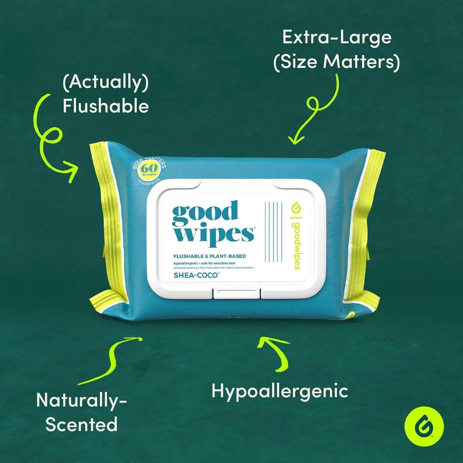 Goodwipes Flushable Butt Wipes Made with Vitamin E & Aloe - Soft & Gentle Wet Wipe Dispenser for Home Use, Septic & Sewer Safe - Largest Adult Toilet Towelettes - Variety Pack, 240 Count (4 Packs) - Image 9
