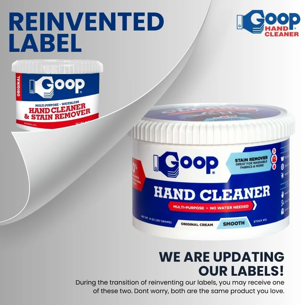 GOOP Original Multi-Purpose Waterless Hand Cleaner and Stain Remover - 14 oz Can (Pack of 2) - Image 9