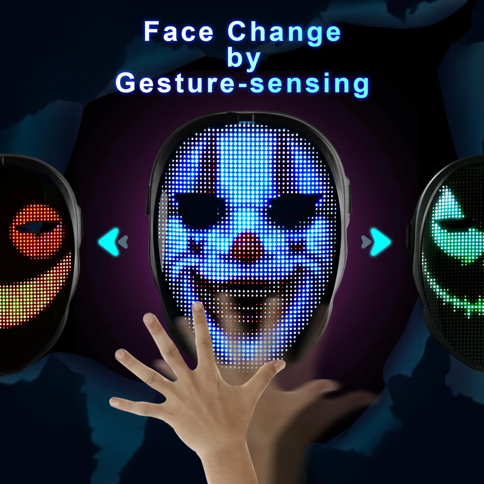 Gootus Face Transforming LED Mask with App Controlled - Halloween Costumes for Kids, Light Up Mask with Gesture Sensing, Boys Toys Gifts for Birthday Costume Christmas - Image 7