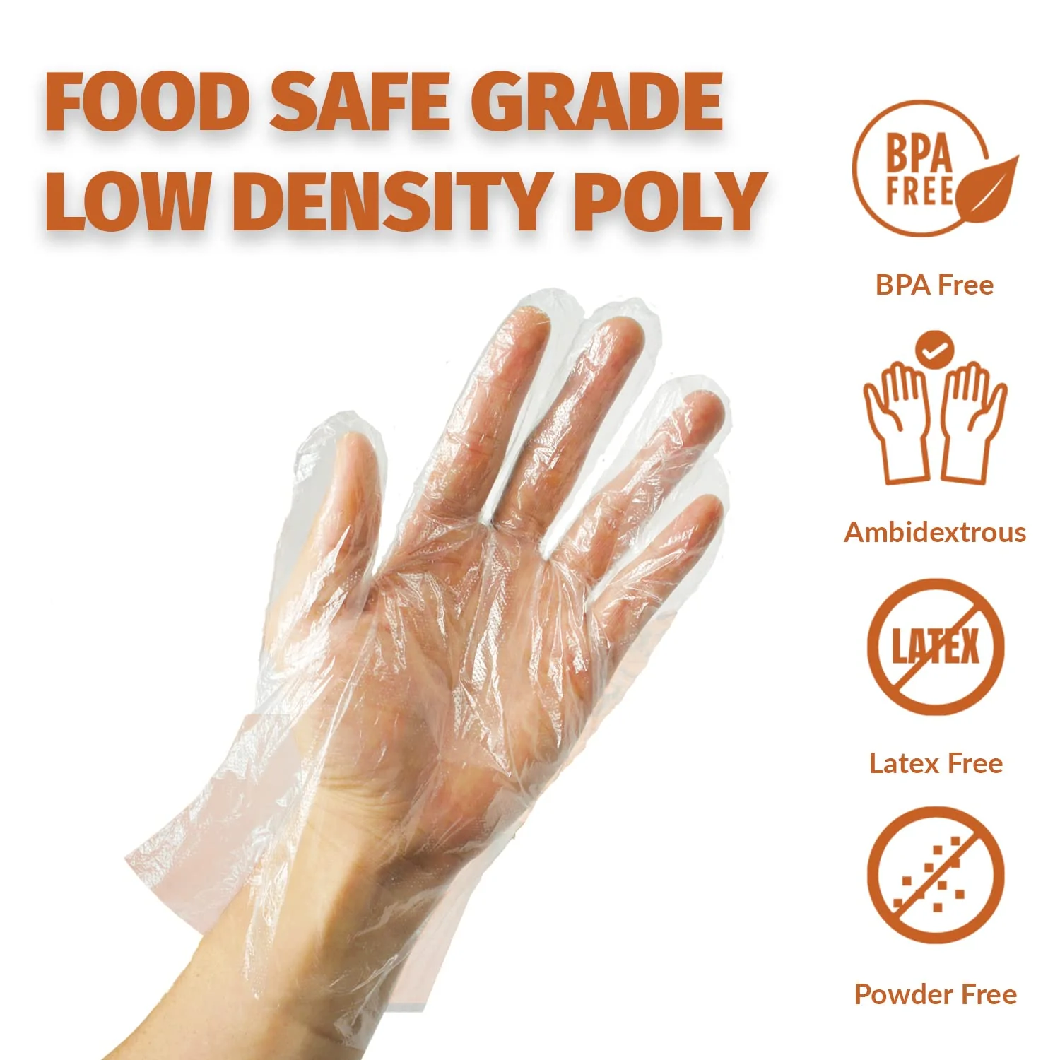 GORILLA SUPPLY 1000 BPA Free Premium Disposable Gloves Poly PE LDPE Plastic for Kitchen Food Handling Food Prep Latex & Powder Free (1000 Count, Medium) - Image 6