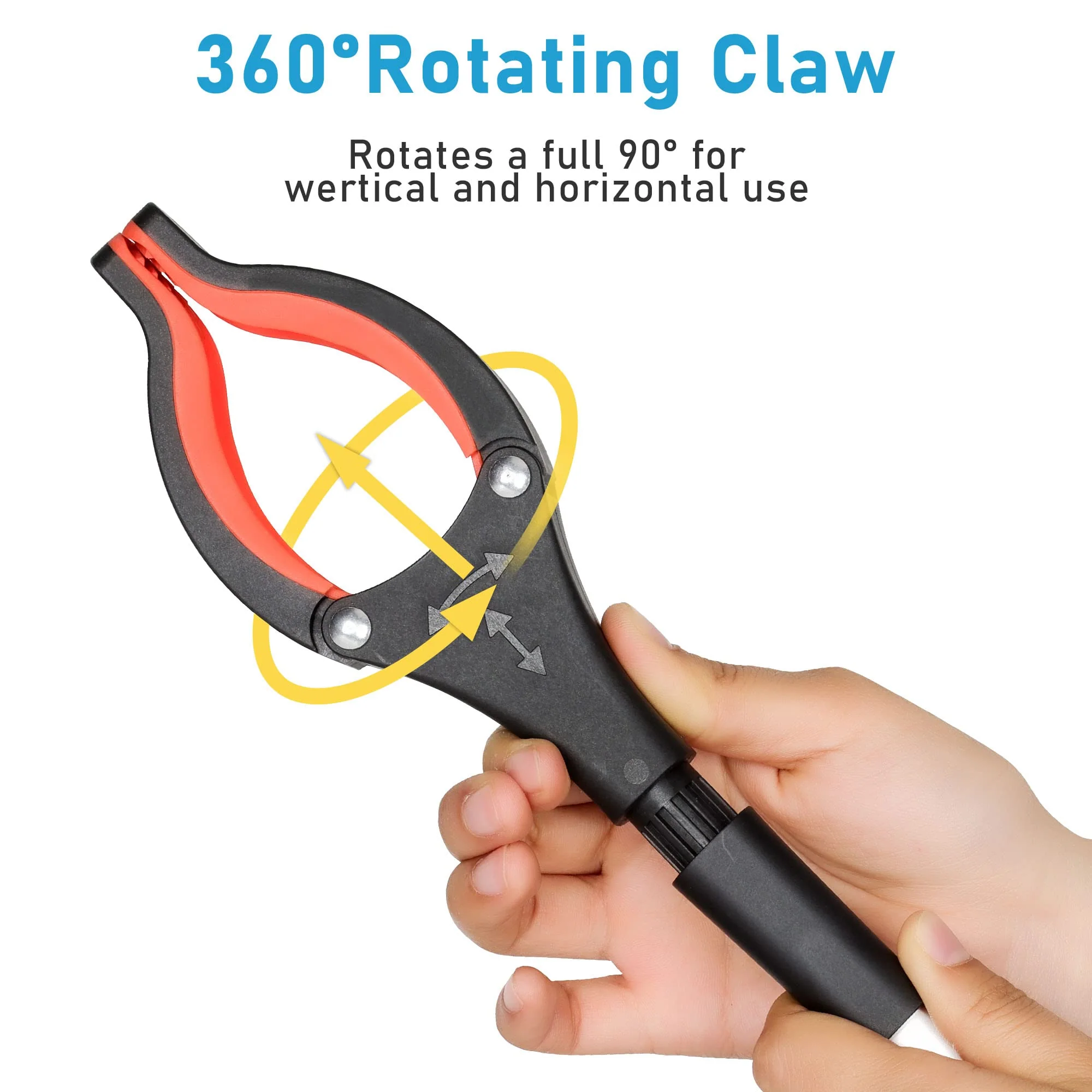 Grabber Reacher Tool, 32" Grabbers for Elderly, Lightweight Extra Long Handy Trash Claw Grabber, Mobility Aid Reaching Assist Tool for Trash Pick Up, Nabber, Litter Picker, Arm Extension (Orange1) - Image 3