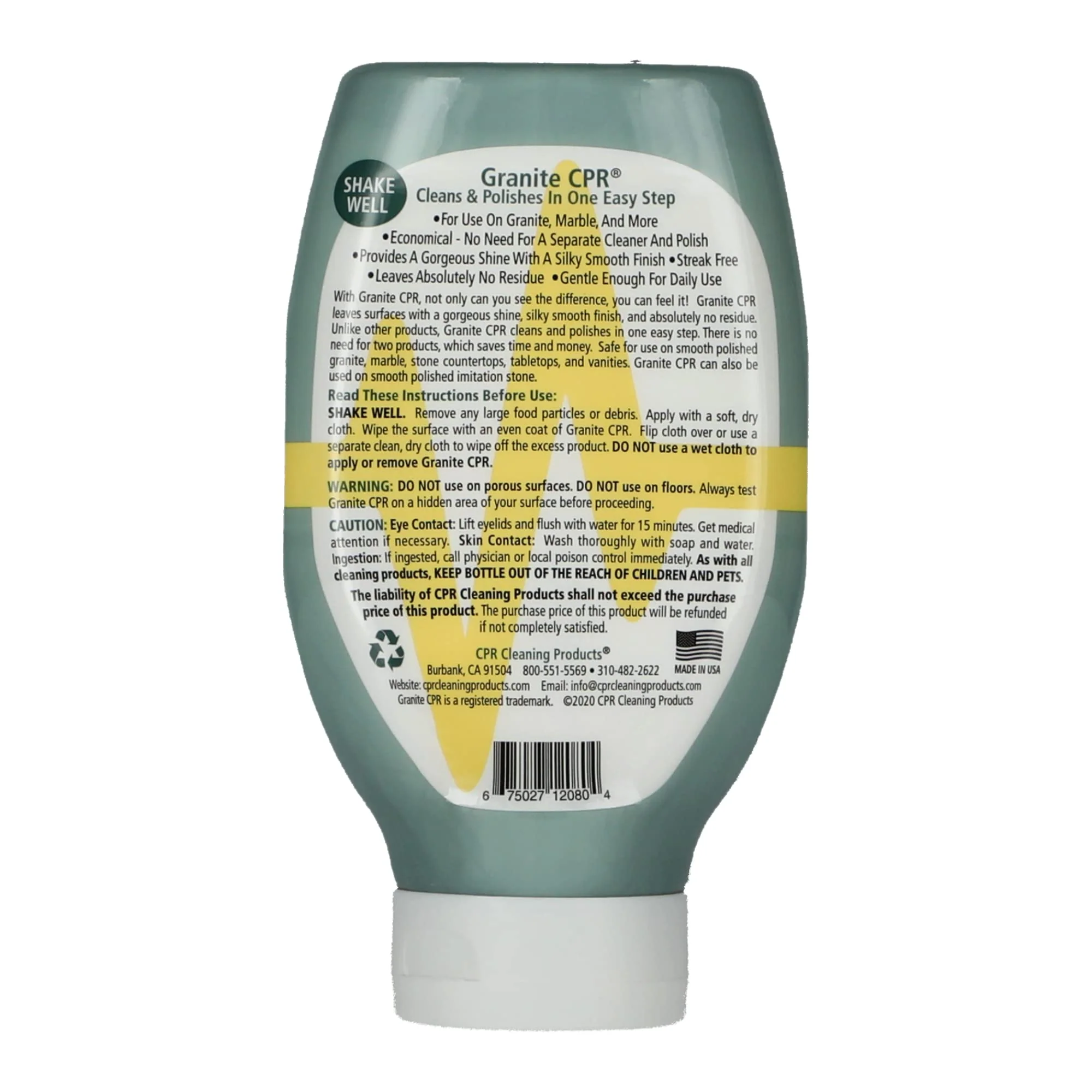 Granite CPR Cleaner & Polish Can Be Used Daily On Granite, Marble, Quartz & Corian. Leaves A Gorgeous Streak-Free Shine & Silky Smooth Finish. Cleans & Polishes All Stone Countertops In One Easy Step. - Image 2