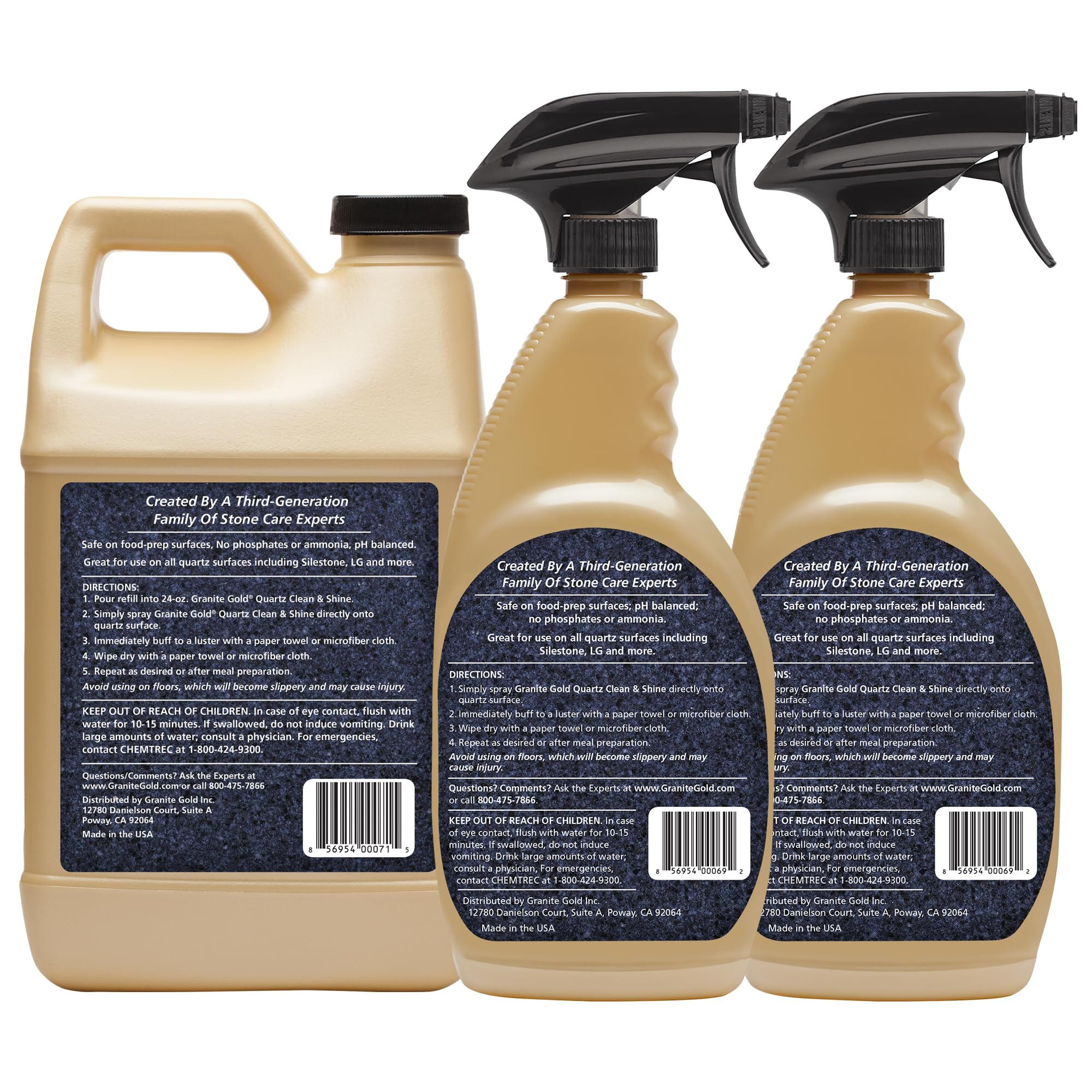 Granite Gold Quartz Clean & Shine Streak-Free Cleaner Deeps Cleans and Polishes All Quartz Surfaces Including Silestone, LG, and More, 64 Fluid Ounces and 2 x 24 Fluid Ounces - Image 6