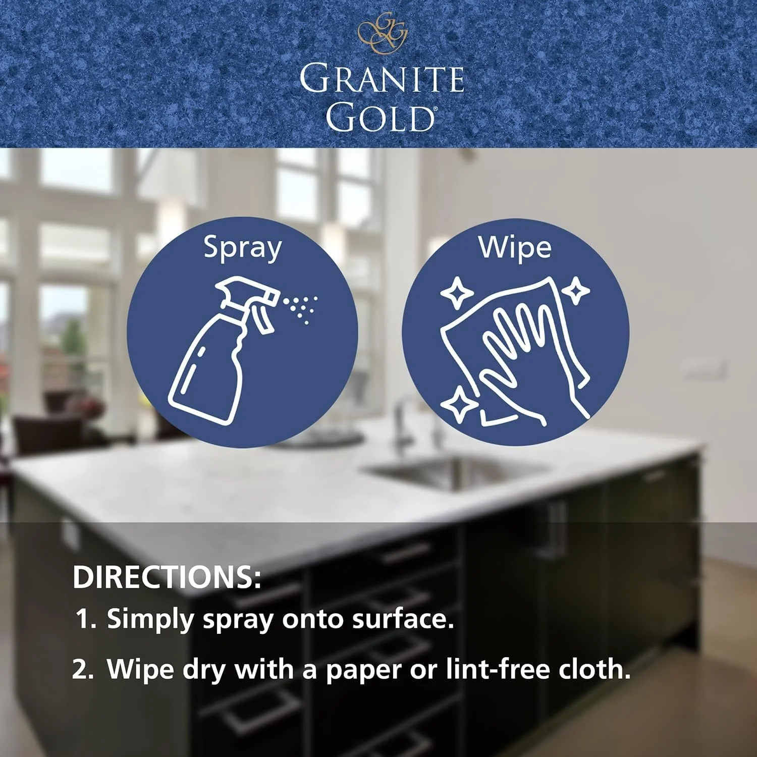 Granite Gold Quartz Cleaner Spray for Caesarstone, Cambria, Silestone and All Other Quartz Countertop Surfaces, 64 Fluid Ounces and 2 x 24 Fluid Ounces - Image 3
