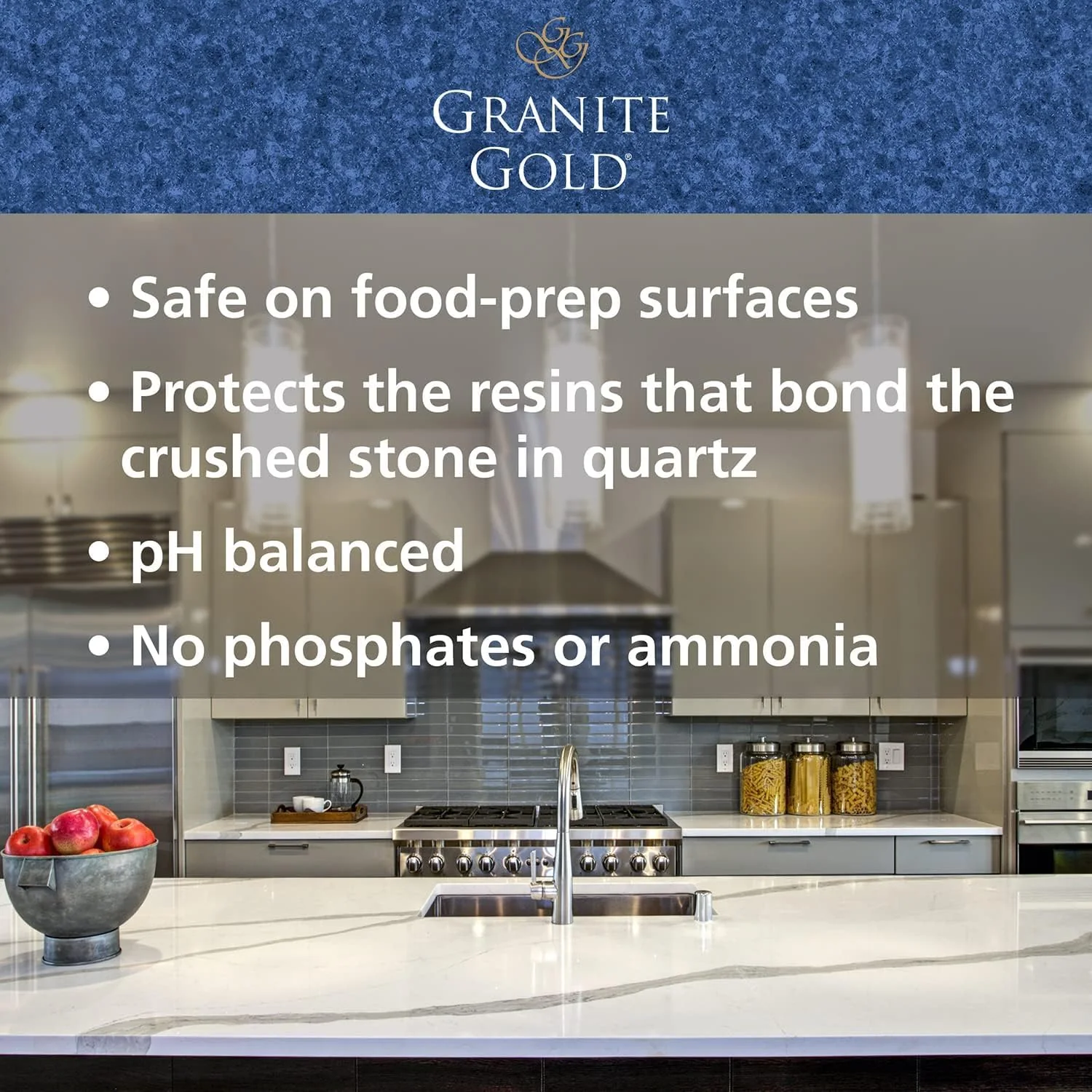 Granite Gold Quartz Cleaner Spray for Caesarstone, Cambria, Silestone and All Other Quartz Countertop Surfaces, 64 Fluid Ounces and 2 x 24 Fluid Ounces - Image 4