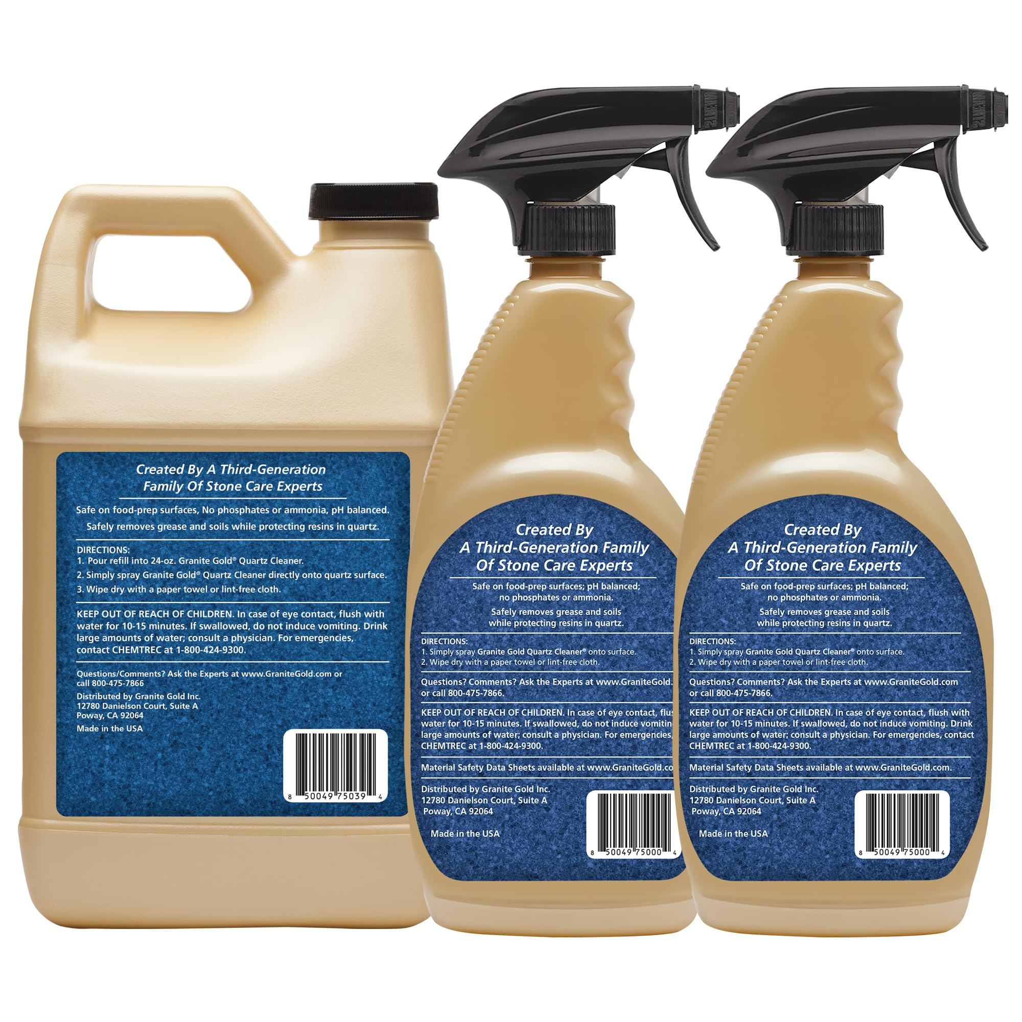 Granite Gold Quartz Cleaner Spray for Caesarstone, Cambria, Silestone and All Other Quartz Countertop Surfaces, 64 Fluid Ounces and 2 x 24 Fluid Ounces - Image 6