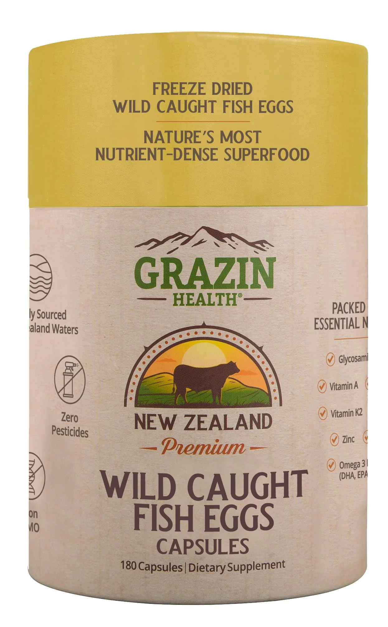 GRAZIN HEALTH Fish Eggs Capsules – 3000mg Per Serving | Omega-3, DHA & EPA Rich Fish Roe Supplement with Essential Fatty Acids for Heart, Brain, Immune & Daily Nutrition Support – 30 Servings - Image 8