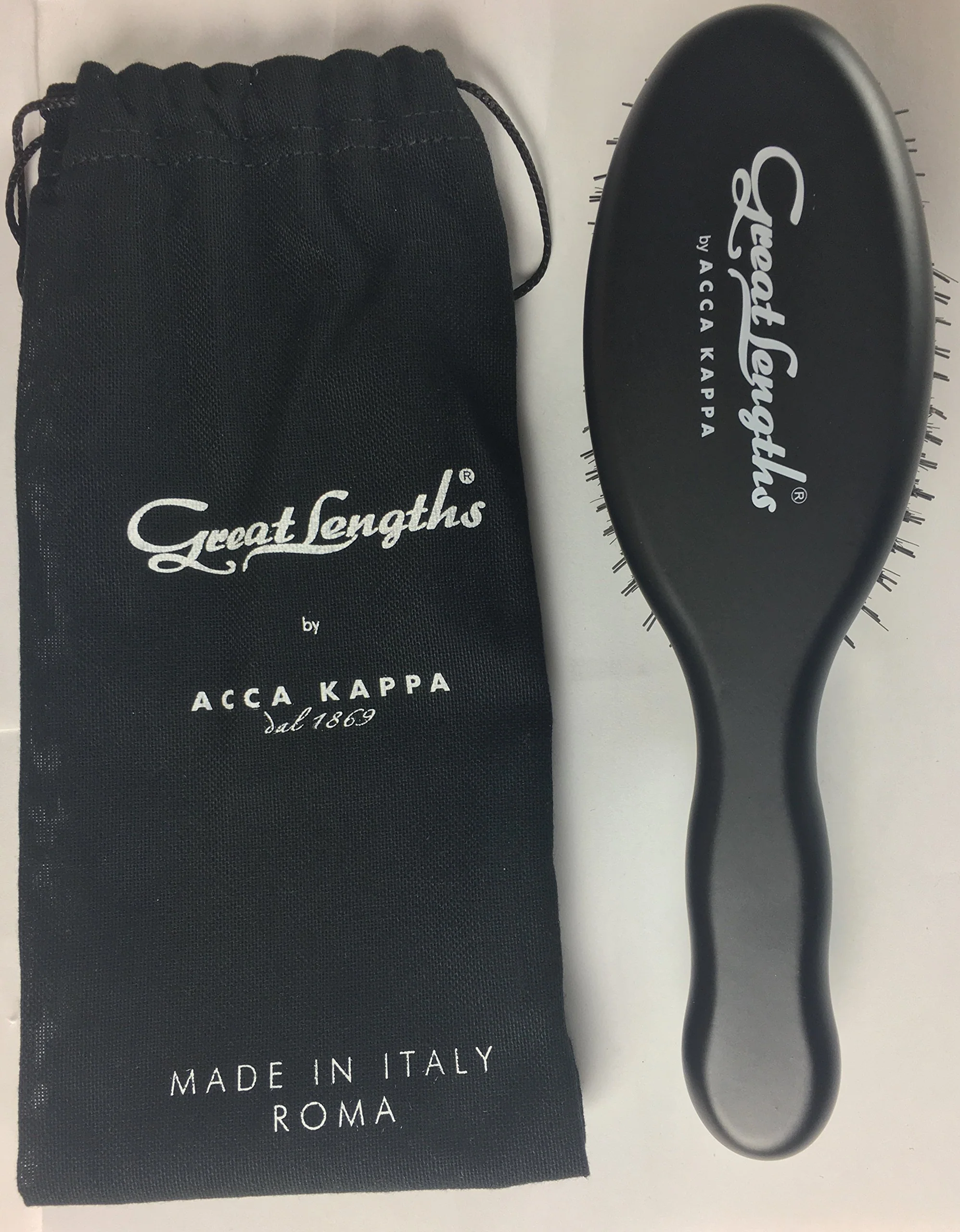 Great Lengths Oval Paddle Brush by ACCA KAPPA Made in Italy Wood and Boar Bristle - Image 2