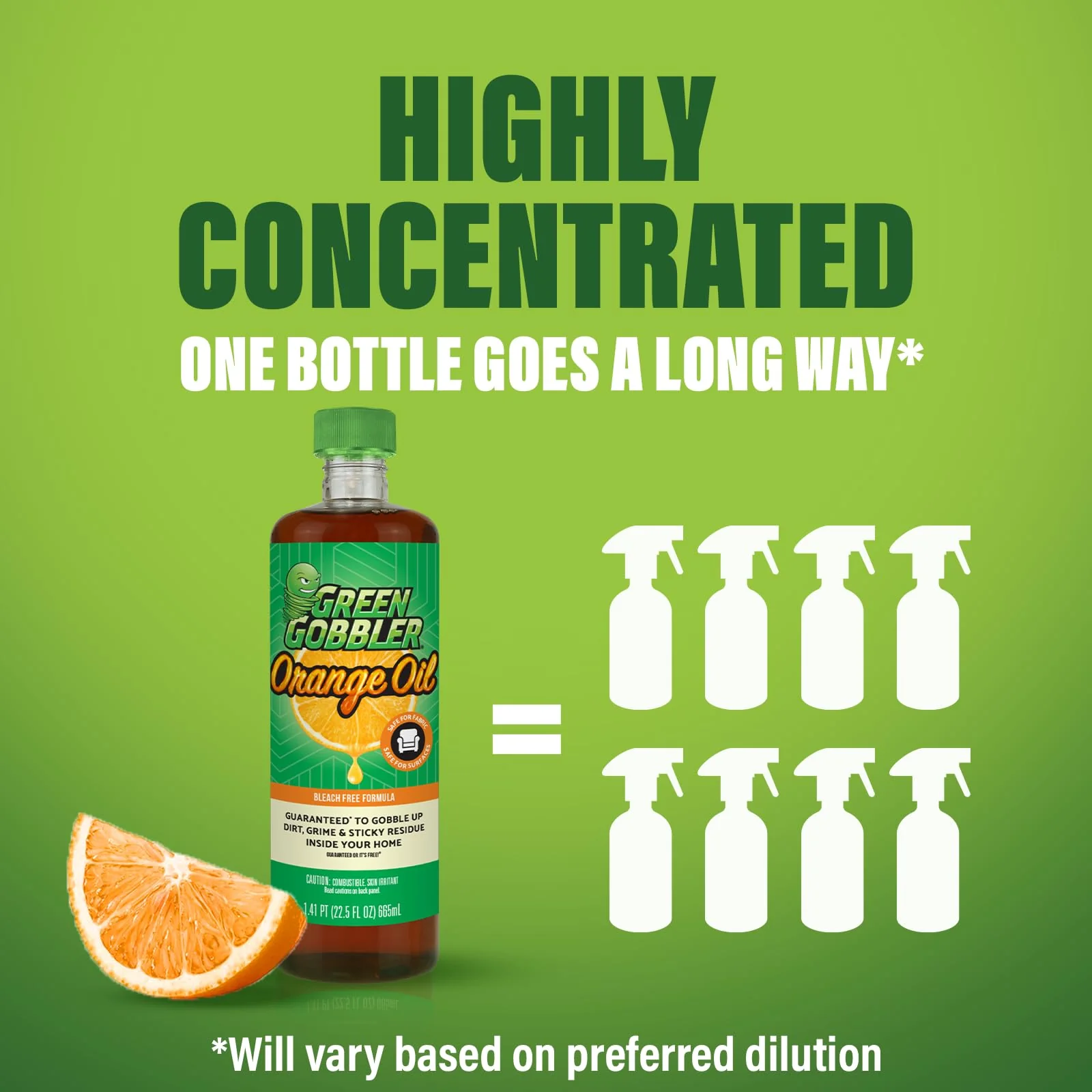 Green Gobbler, Cold Pressed Orange Oil Concentrate - 22.5 oz (D-Limonene) Multi-Purpose Home and Outdoor Cleaner (2 PACK) - Image 8