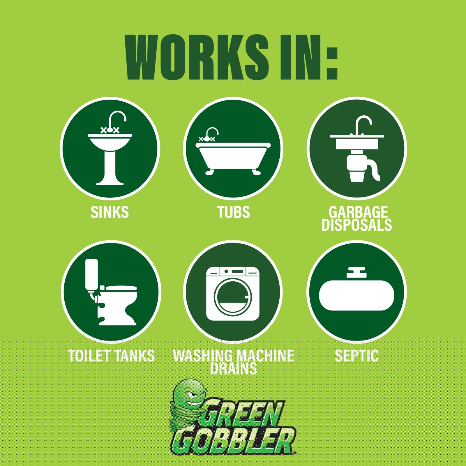 Green Gobbler Drain Cleaner & Deodorizer FRESH SCENT Sticks for Toilet Tanks, Sinks, Bathtub Drains, Washing Machine Drains and Garbage Disposals - 24 Pieces - Image 3