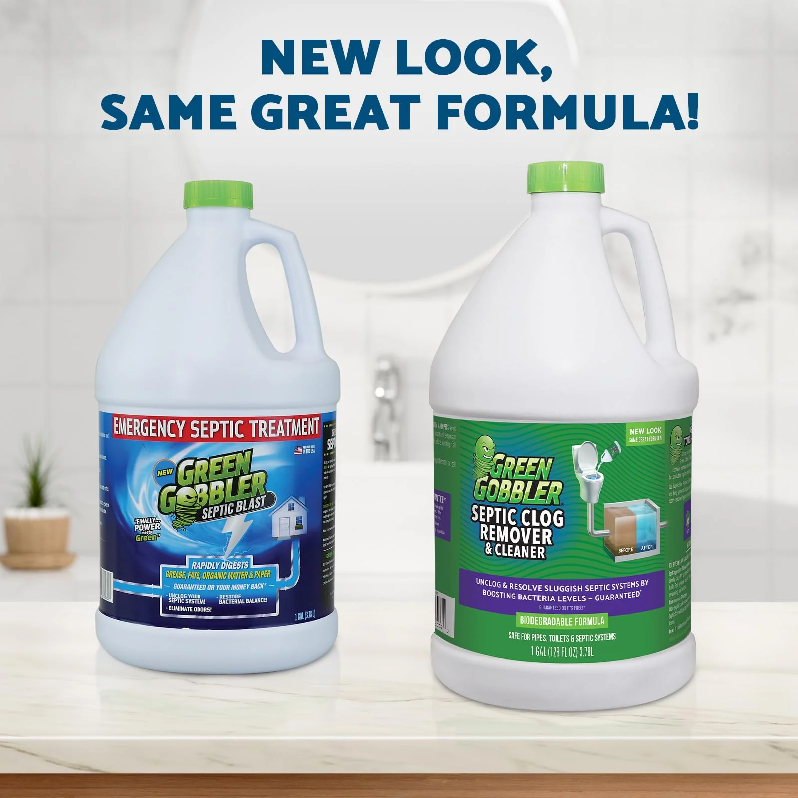 Green Gobbler EMERGENCY Septic Sludge Remover - Septic Tank Clog Remover Treatment for Clogs, Back-Ups & Foul Odors, and Overflow Prevention - 1 Gallon - Image 2
