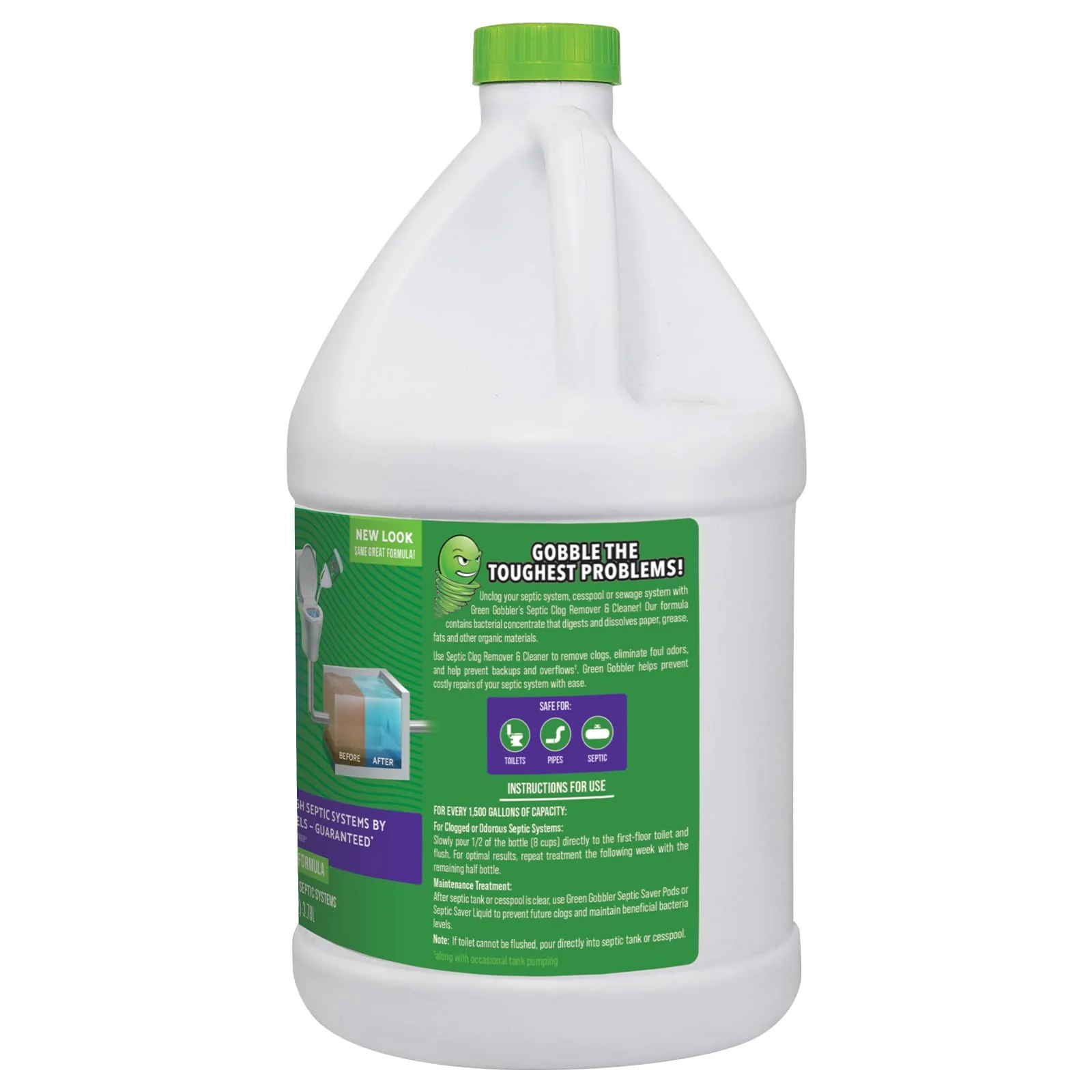 Green Gobbler EMERGENCY Septic Sludge Remover - Septic Tank Clog Remover Treatment for Clogs, Back-Ups & Foul Odors, and Overflow Prevention - 1 Gallon - Image 8