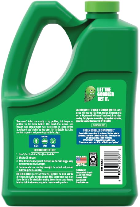 Green Gobbler Liquid Toilet Plunger | Clog Remover | Safe for Toilets and Septic | No Plunger Needed | 5 Uses - Image 9