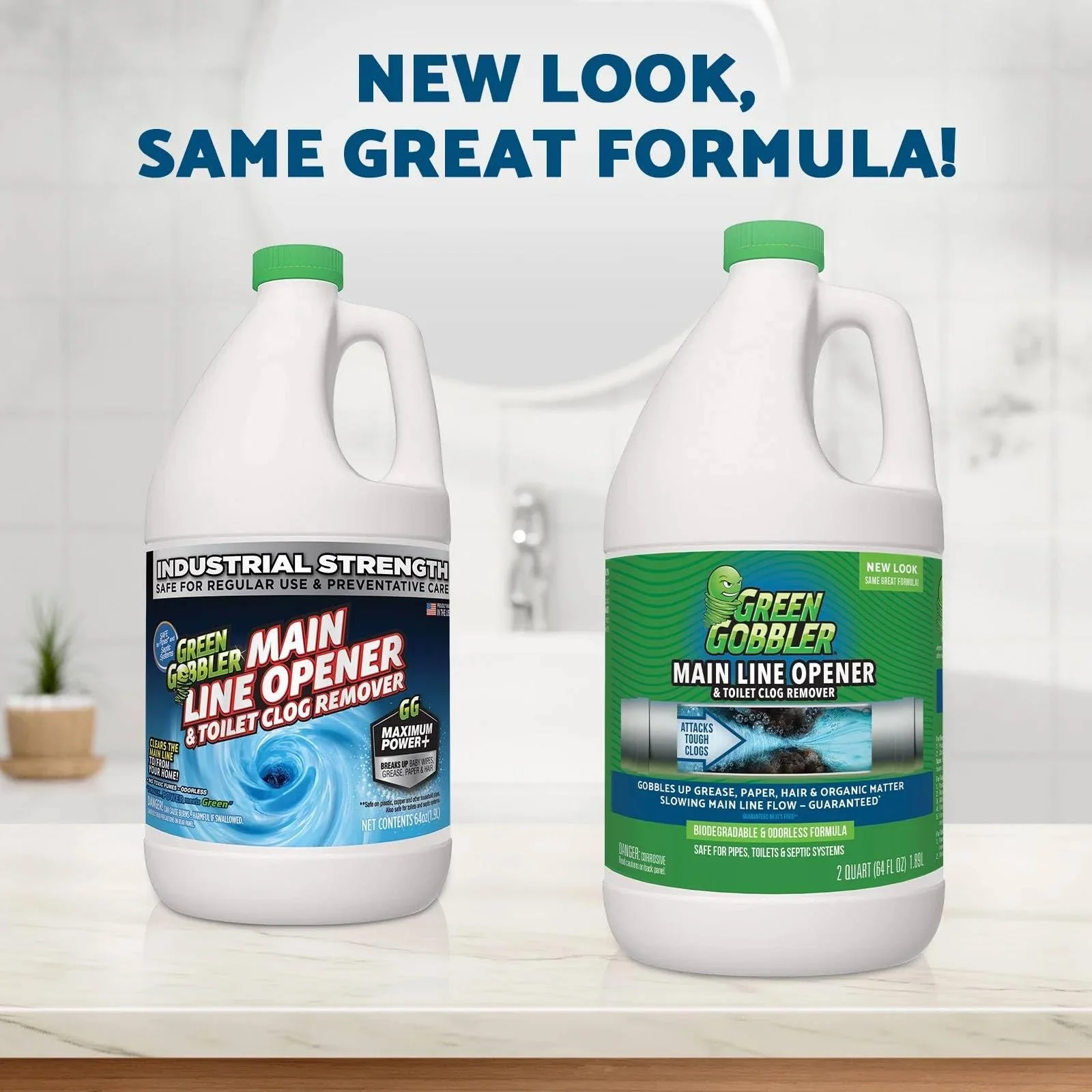 Green Gobbler Ultimate Main Drain Opener | Drain cleaner Hair Clog Remover | Works On Main Lines, Sinks, Tubs, Toilets, Showers, Kitchen Sinks | 64 fl. oz. - Image 9