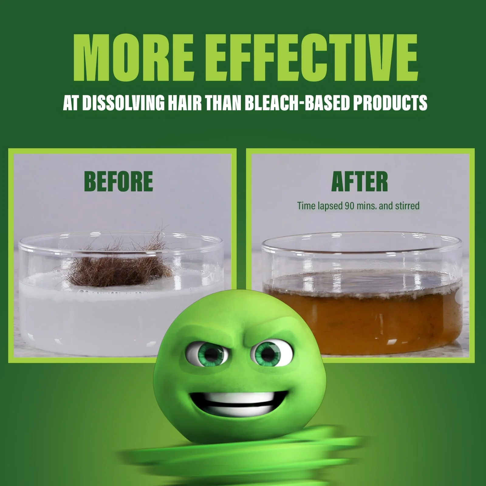 Green Gobbler Ultra Concentrated Drain Clog Remover & Cleaner | Powerful Hair, Grease & Soap Dissolver for Bathroom, Kitchen, Shower, Sink & Toilet | Safe for Pipes & Septic Systems - Image 4