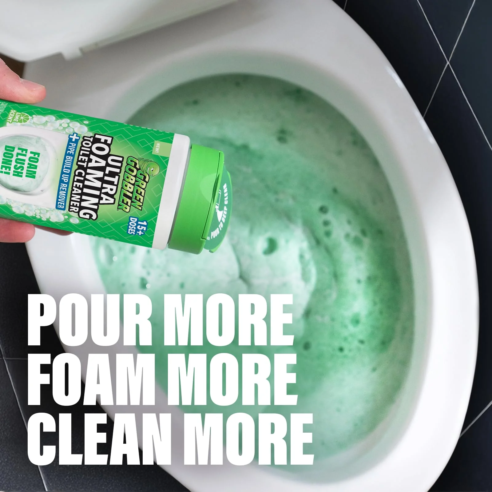 Green Gobbler Ultra Foaming Toilet Cleaner – 15+ Doses, Self-Activated Foam, Removes Tough Stains & Pipe Buildup, Helps Prevent Clogs - Image 8