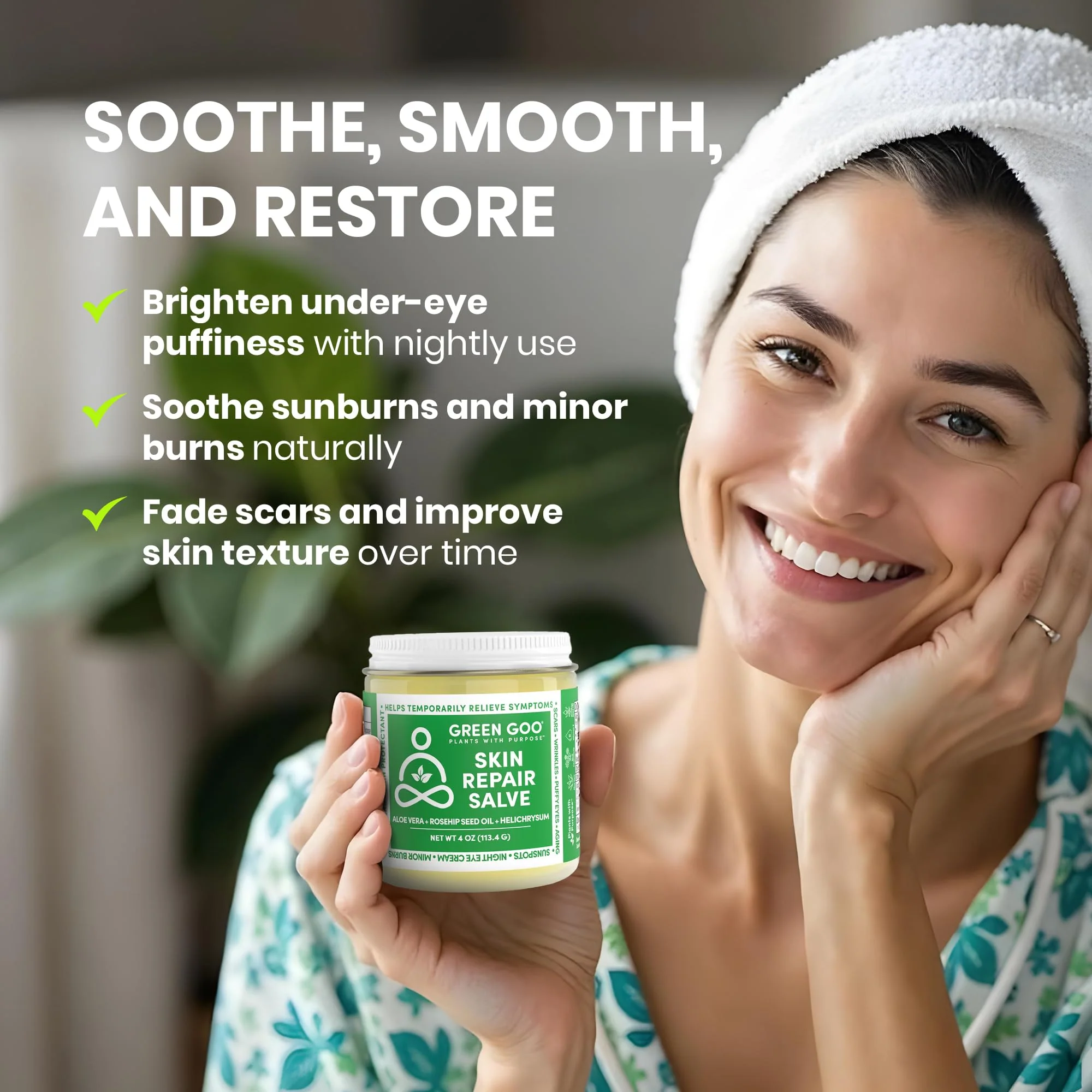 Green Goo Skin Repair Healing Salve, Natural Body & Face Moisturizer with Aloe Vera, Improves Skin's Appearance, Great for Scarring & Wrinkles, 4 Oz - Image 7
