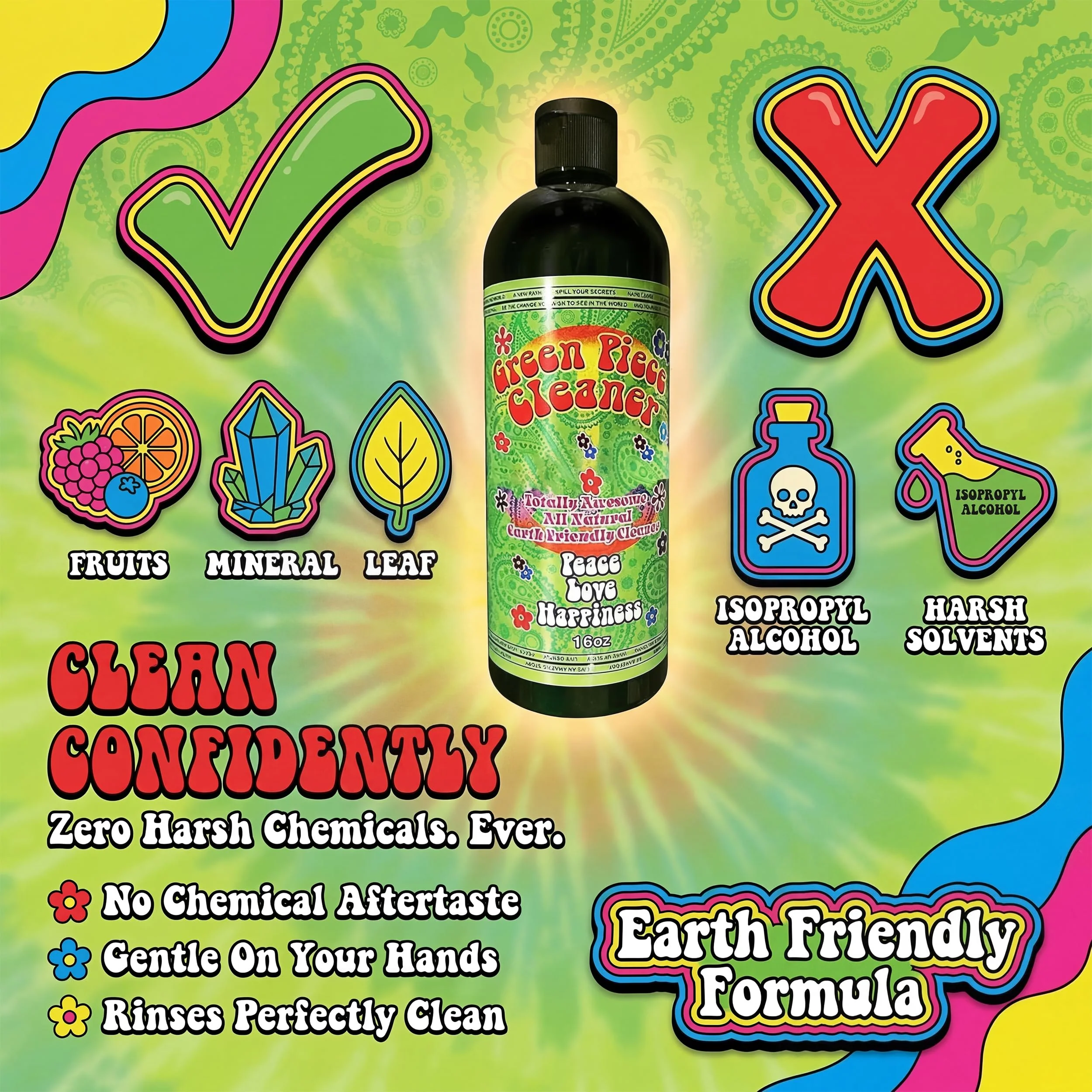 Green Piece® Cleaner - (Made in USA) The All Natural Earth Friendly Cleaner - Liquid Solution 36 Oz - Image 2