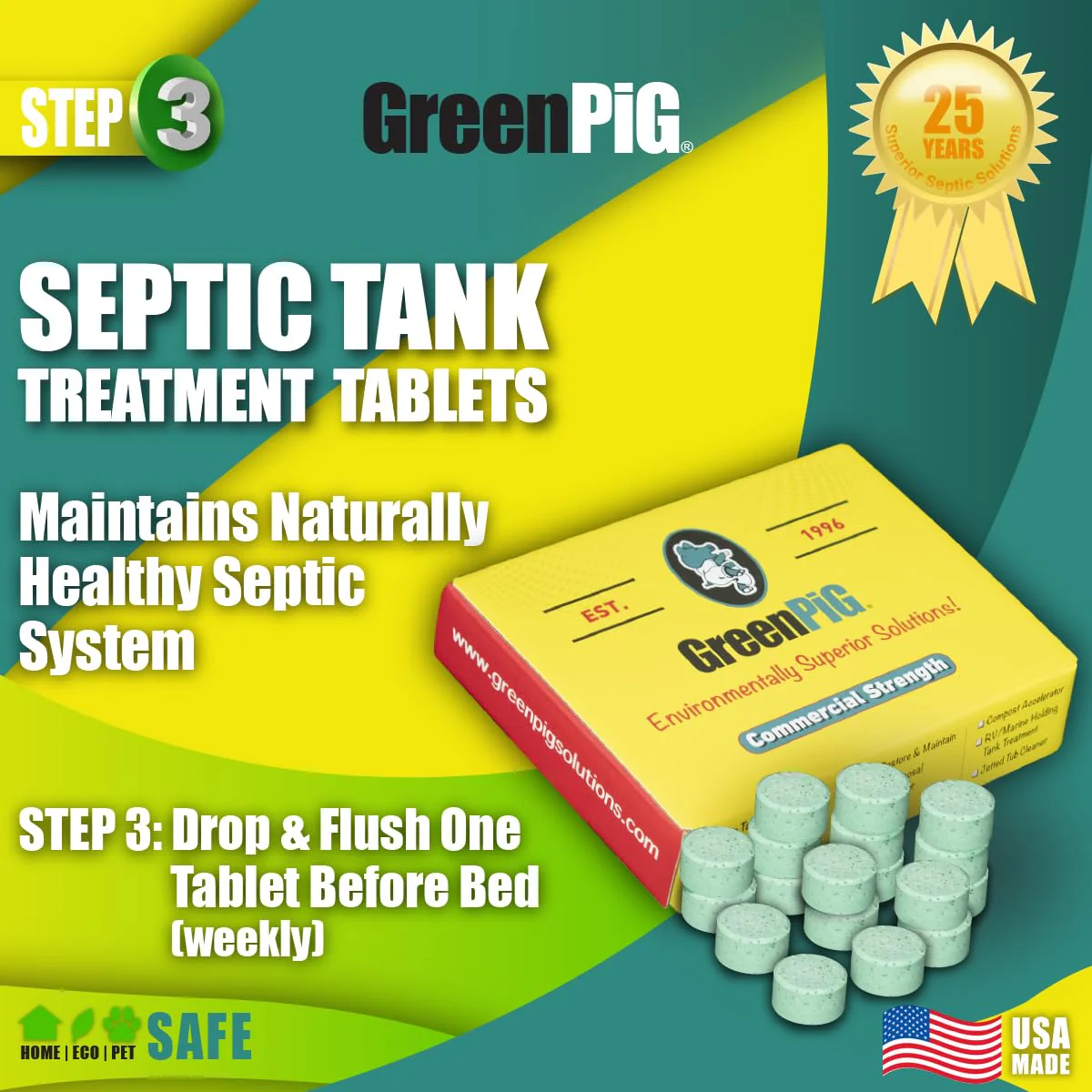 GREEN PIG Drain Field Cleaner, Septic Safe Drain Clog Remover, Treatment for Quickly Clearing Leach Field System Clogs, Back-Ups, and Foul Odors in Septic Tank Systems - Image 4