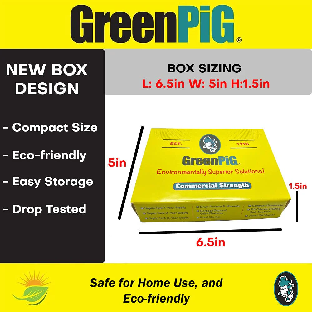 Green Pig Septic Tank Treatment Pucks – Enzyme & Bacteria-Based Treatment for Preventative Septic Maintenance, Helps Reduce Odors & Buildup, 2-Year Supply (12 Pucks) - Image 3