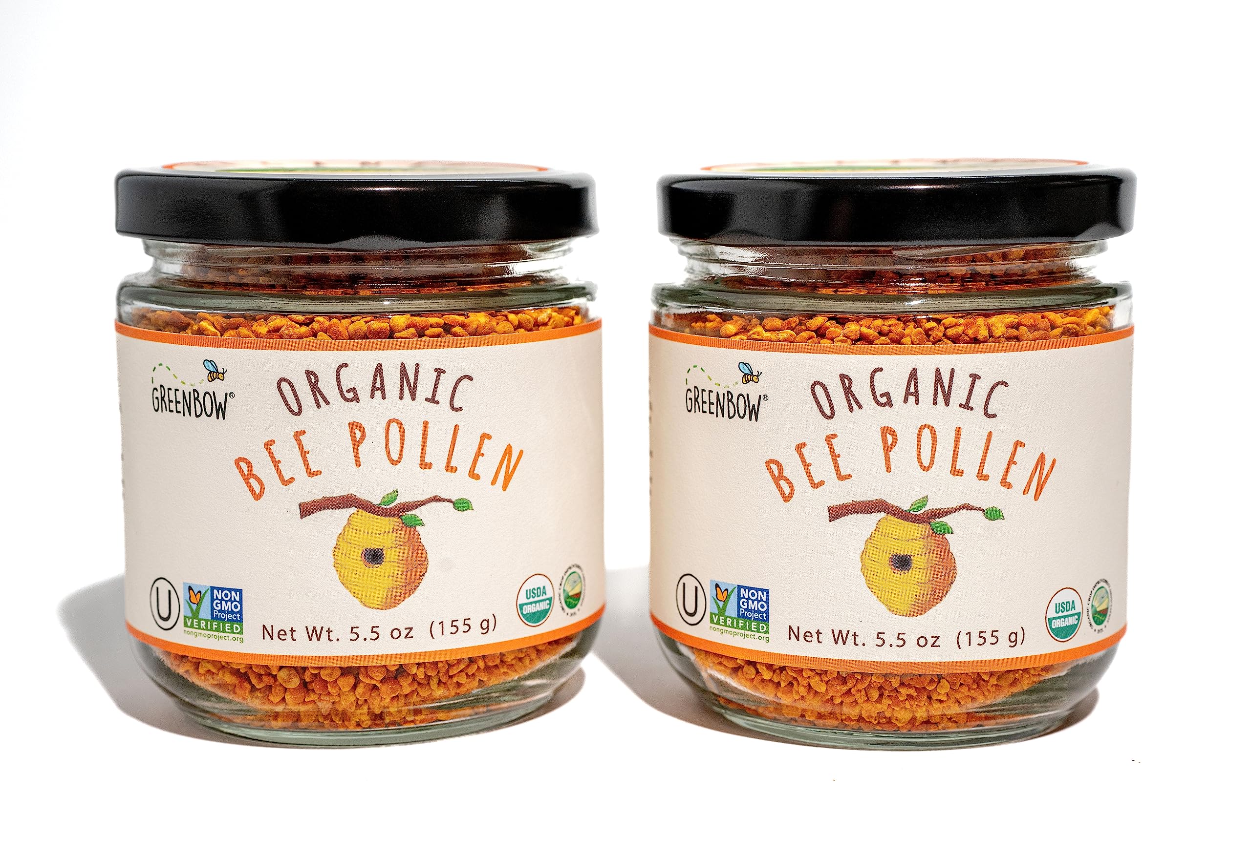 Greenbow Organic Bee Pollen - 100% USDA Certified Organic, Non-GMO, Pure, & Natural Bee Pollen - Superfood Packed with Proteins, Vitamins & Minerals - Kosher Certified, Gluten Free -155g x 2 Jars - Image 2