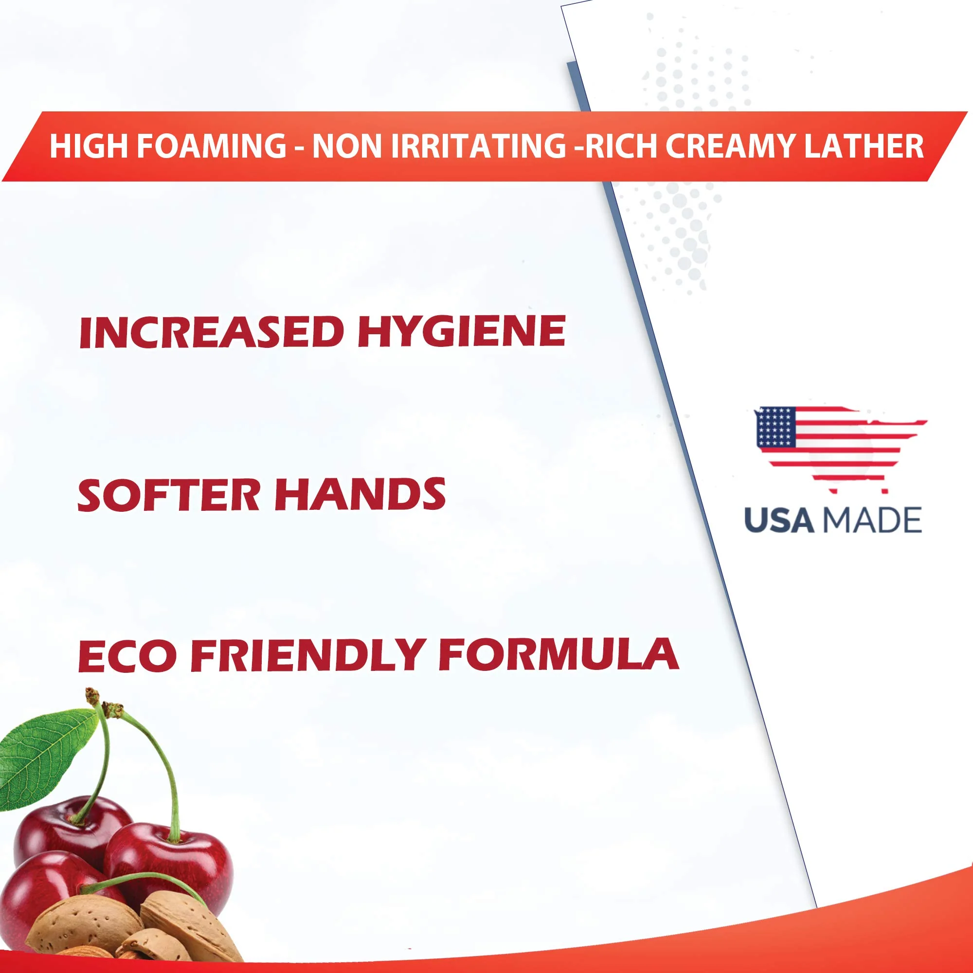 GreenFist Foaming Hand Soap Refills Almond Cherry Scent Jug Foam Refill Made in USA, 128 ounce (1 Gallon) - Image 4