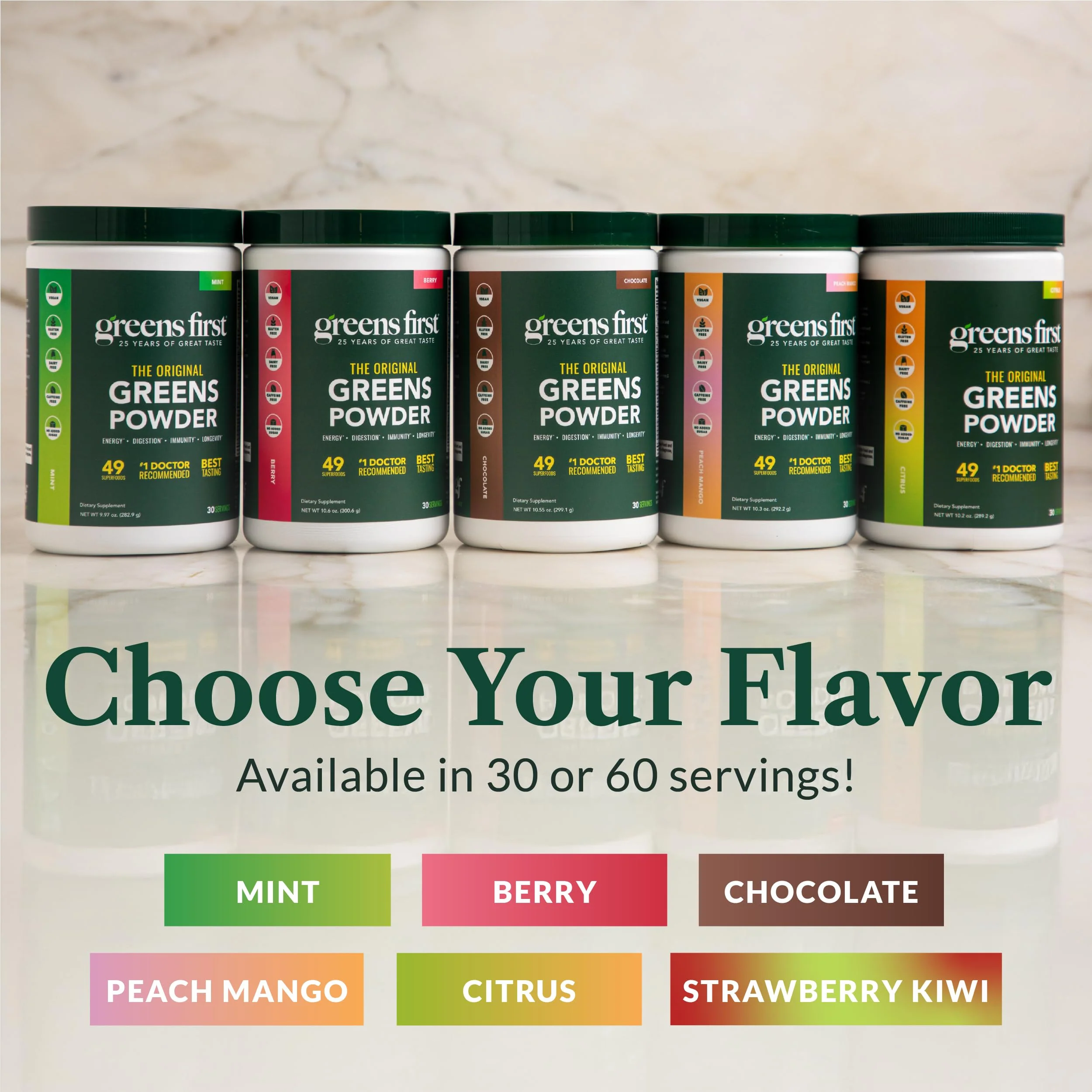 Greens First Original Greens Powder - 49 Superfoods - Organic Fruits & Veggies - Prebiotics, Probiotics & Digestive Enzymes - Antioxidant Smoothie - Dairy Free, Vegan & Non-GMO (Mint, 60 Servings) - Image 7