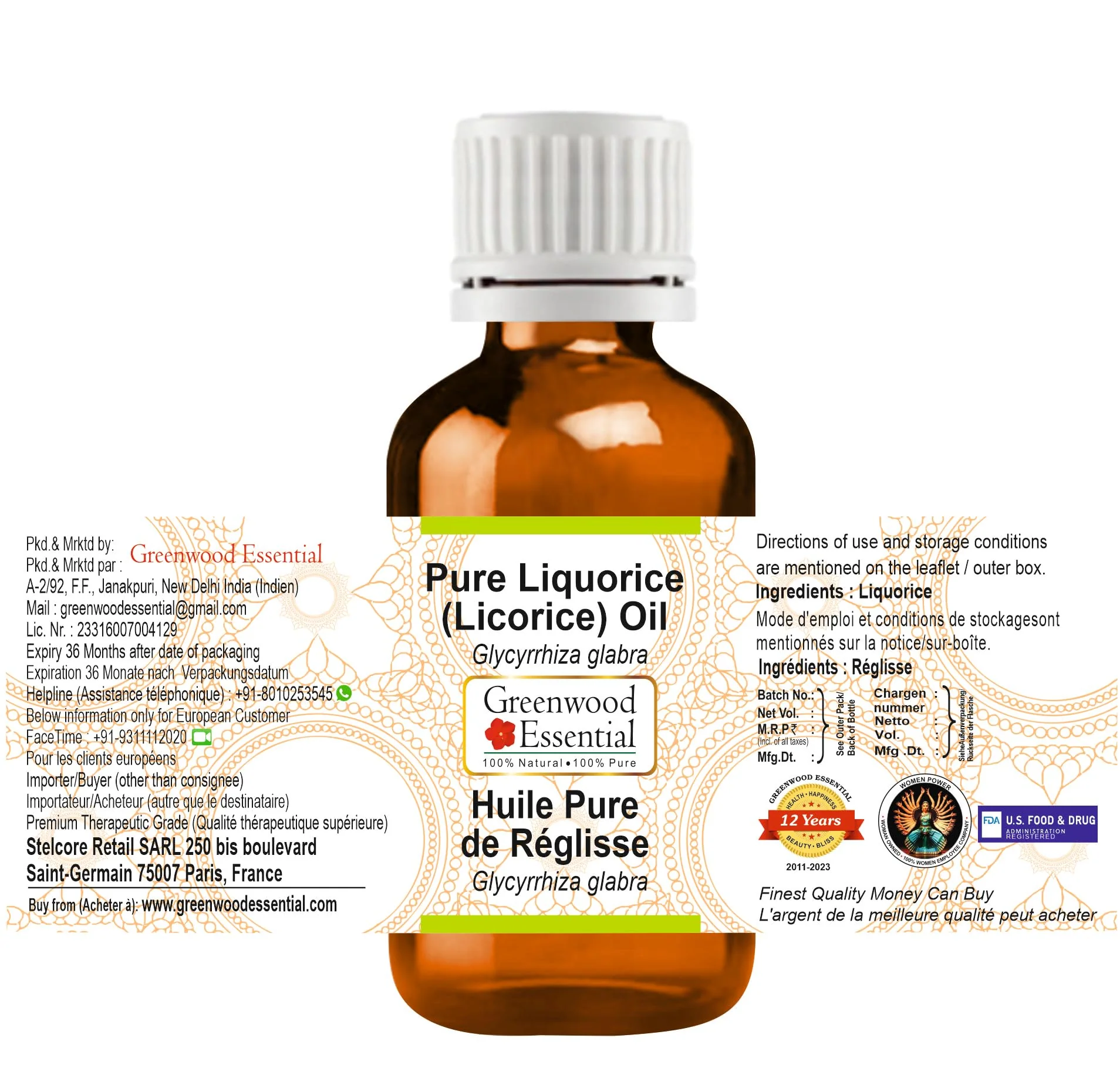 Greenwood Essential Pure Liquorice (Licorice) Oil Natural Therapeutic Grade 50ml (1.69 oz) - Image 2