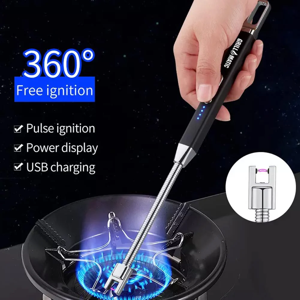 GRILLMATIC Windproof, Rechargeable, Flexible Neck, Lithium Ion, Electronic, Butane Free, Flameless, USB Grill Lighter - Image 4