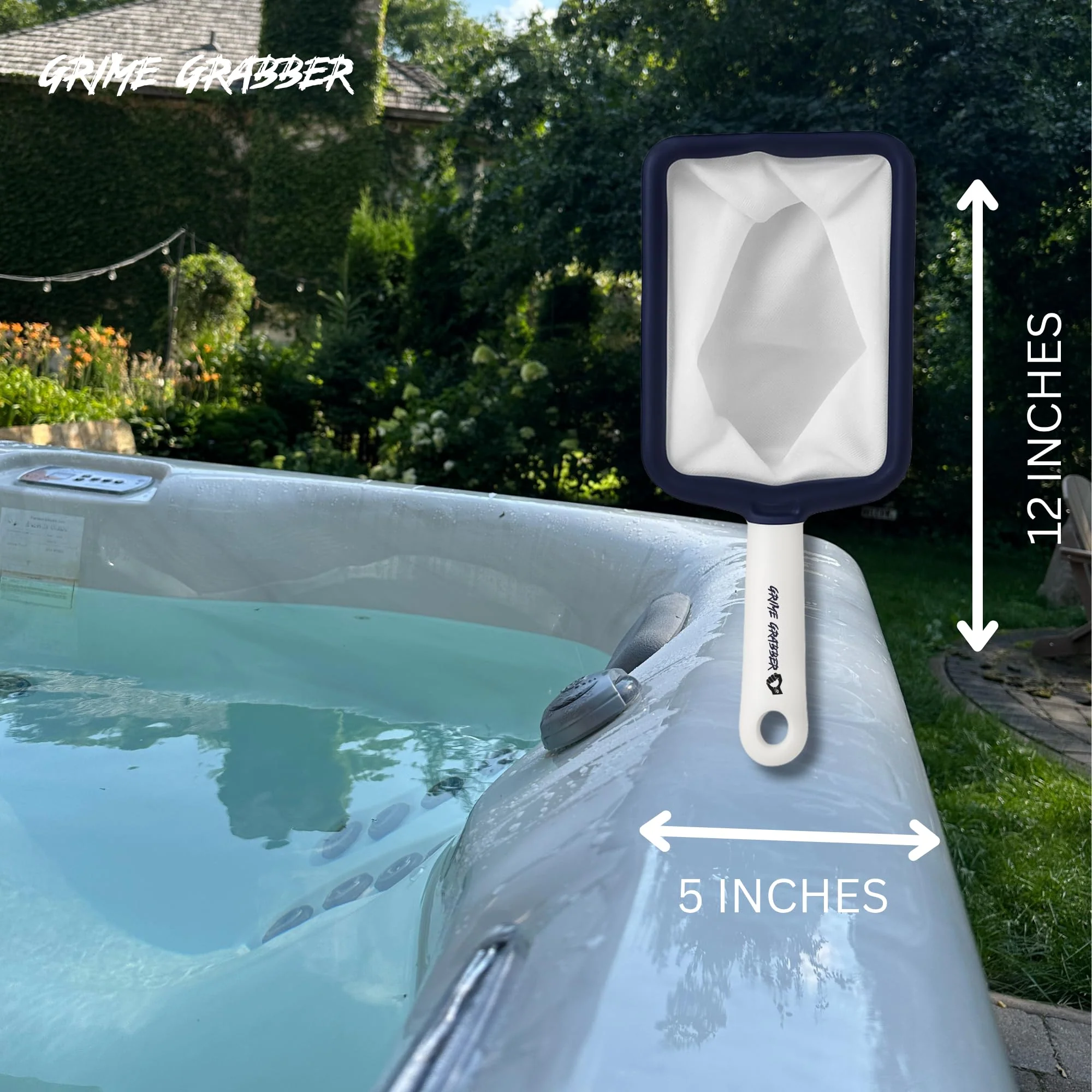 Grime Gripper Hot Tub Skimmer - Fine Mesh Hot Tub Net, Durable and Lightweight, Ideal Small Fish Net for Spa and Hot Tub Owners, Efficient Debris Removal Tool (1 Net) - Image 6