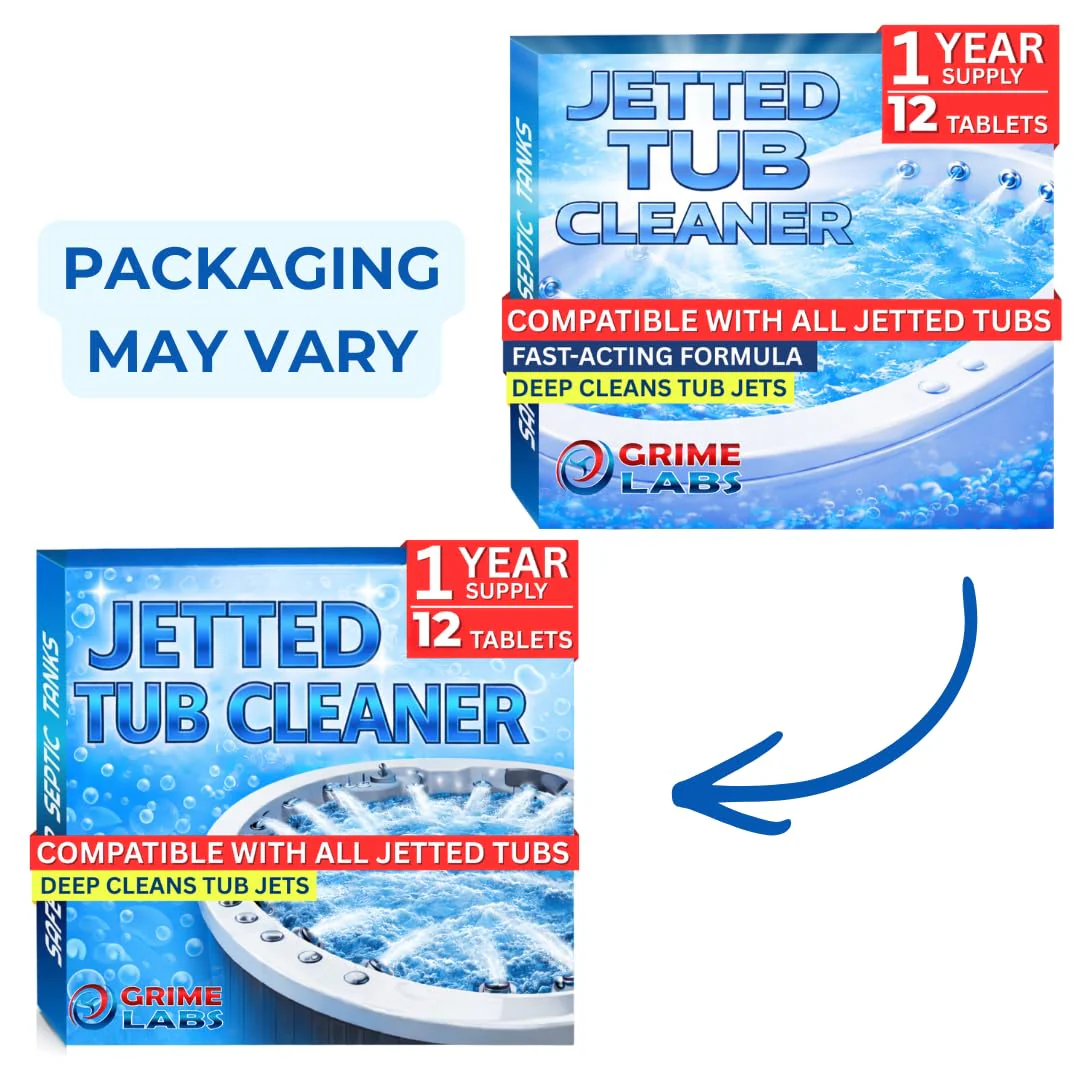 GRIME LABS Jetted Tub Cleaner Tablets – Bathtub Jet & Pipe Cleaner for Whirlpool Baths, Spas & Hot Tubs, Deep Cleans Tub Jets, Septic Safe, 12 Tablets - Image 2