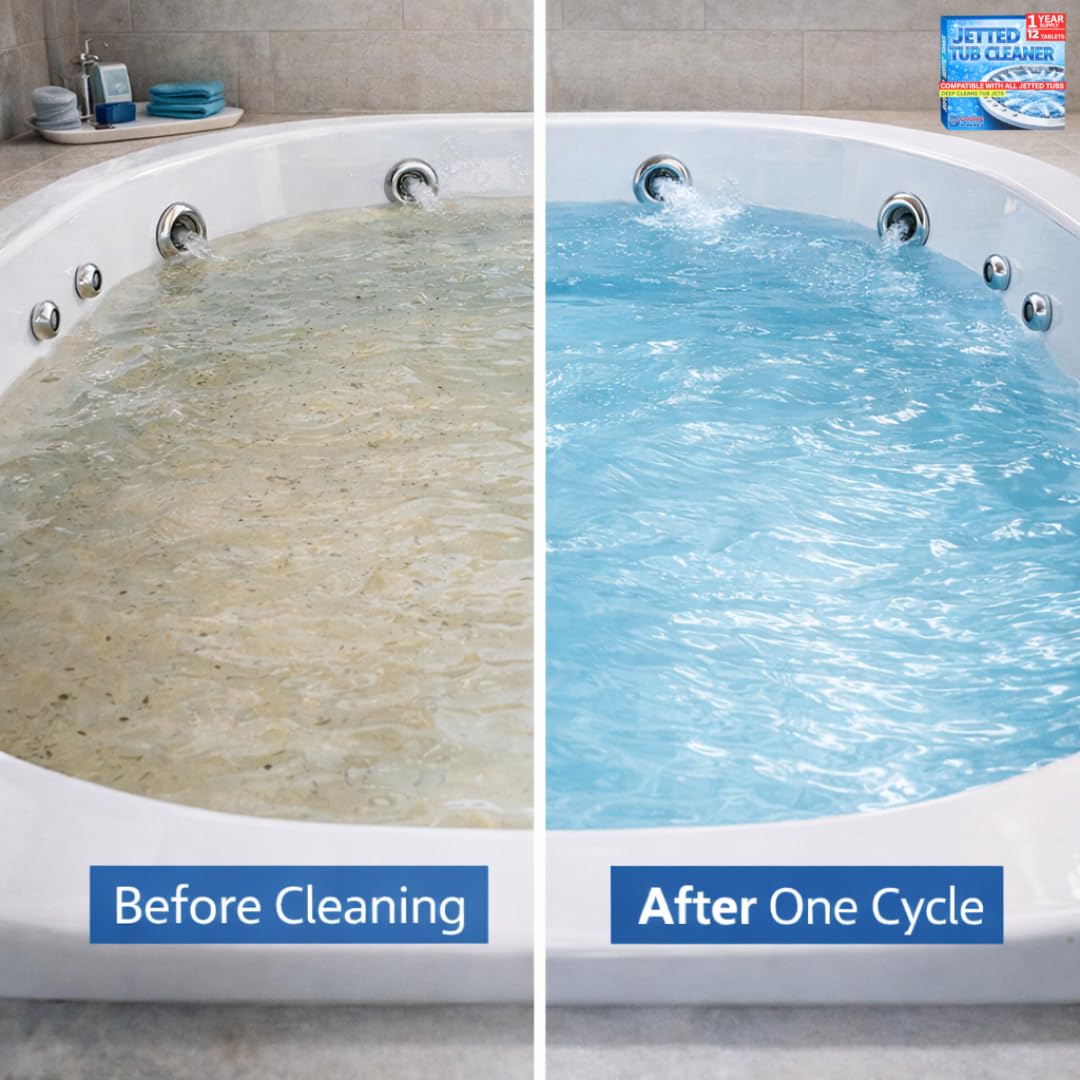 GRIME LABS Jetted Tub Cleaner Tablets – Bathtub Jet & Pipe Cleaner for Whirlpool Baths, Spas & Hot Tubs, Deep Cleans Tub Jets, Septic Safe, 12 Tablets - Image 8