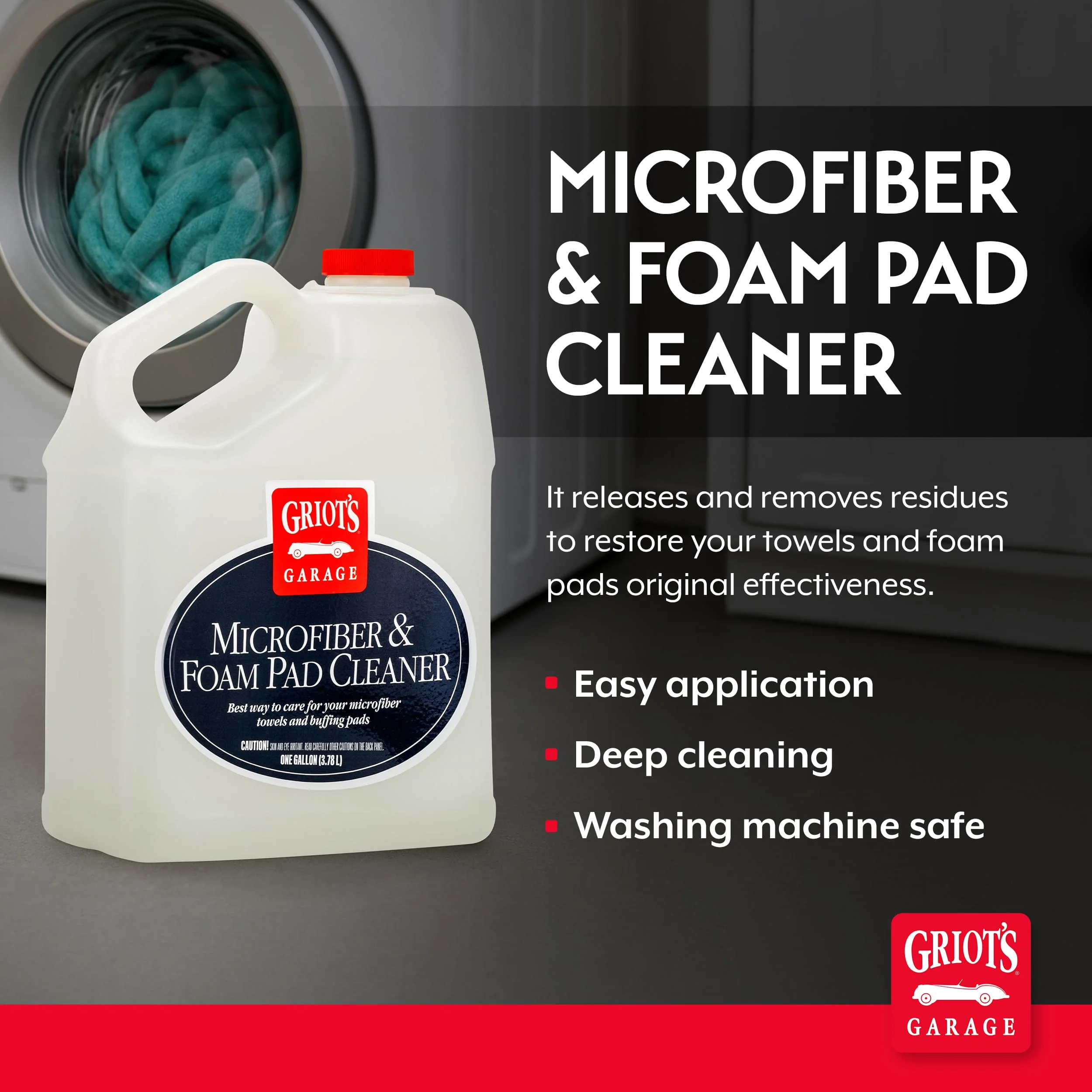 Griot's Garage Microfiber and Foam Pad Cleaner, Removes Polish, Wax, and Sealant Residue, Restores Your Car Cleaning Cloths' Effectiveness, 11067, One Gallon - Image 6