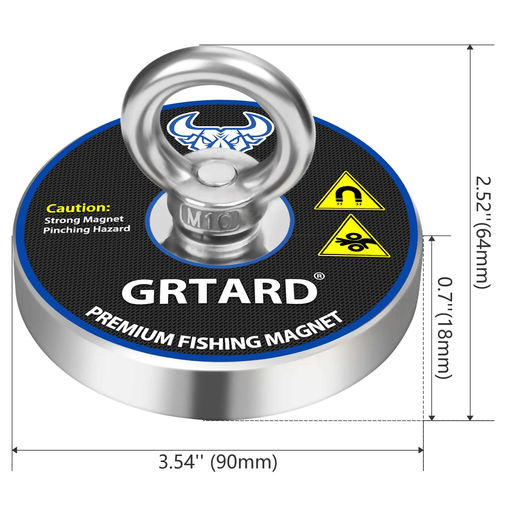 Grtard 1000LBS Fishing Magnet Kit with Case for Men's Gifts, 3.54-inch Diameter Magnet Fishing Combined Strong Pulling Force for Magnetic Fishing and Heavy Duty Use, Gifts for Men, Dad, Husband - Image 3